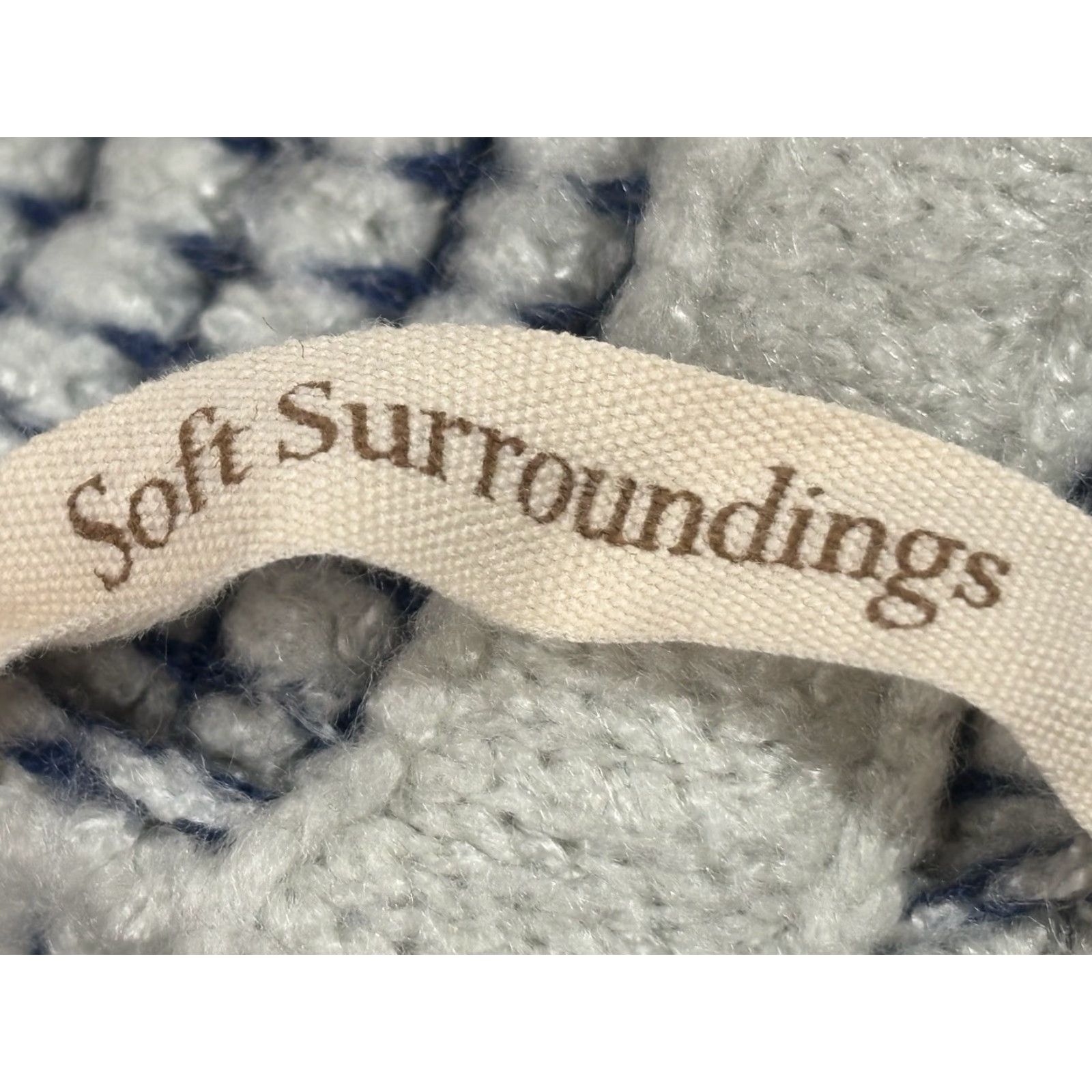 Soft Surroundings Soft Surroundings Cardigan Sweater L Women’s Gray Blue Caressa Grid Chunky Knit Rib Raglan Long Sleeve Lightweight Casual Office Fall Spring Winter Size L / US 10 / IT 46 - 7 Thumbnail
