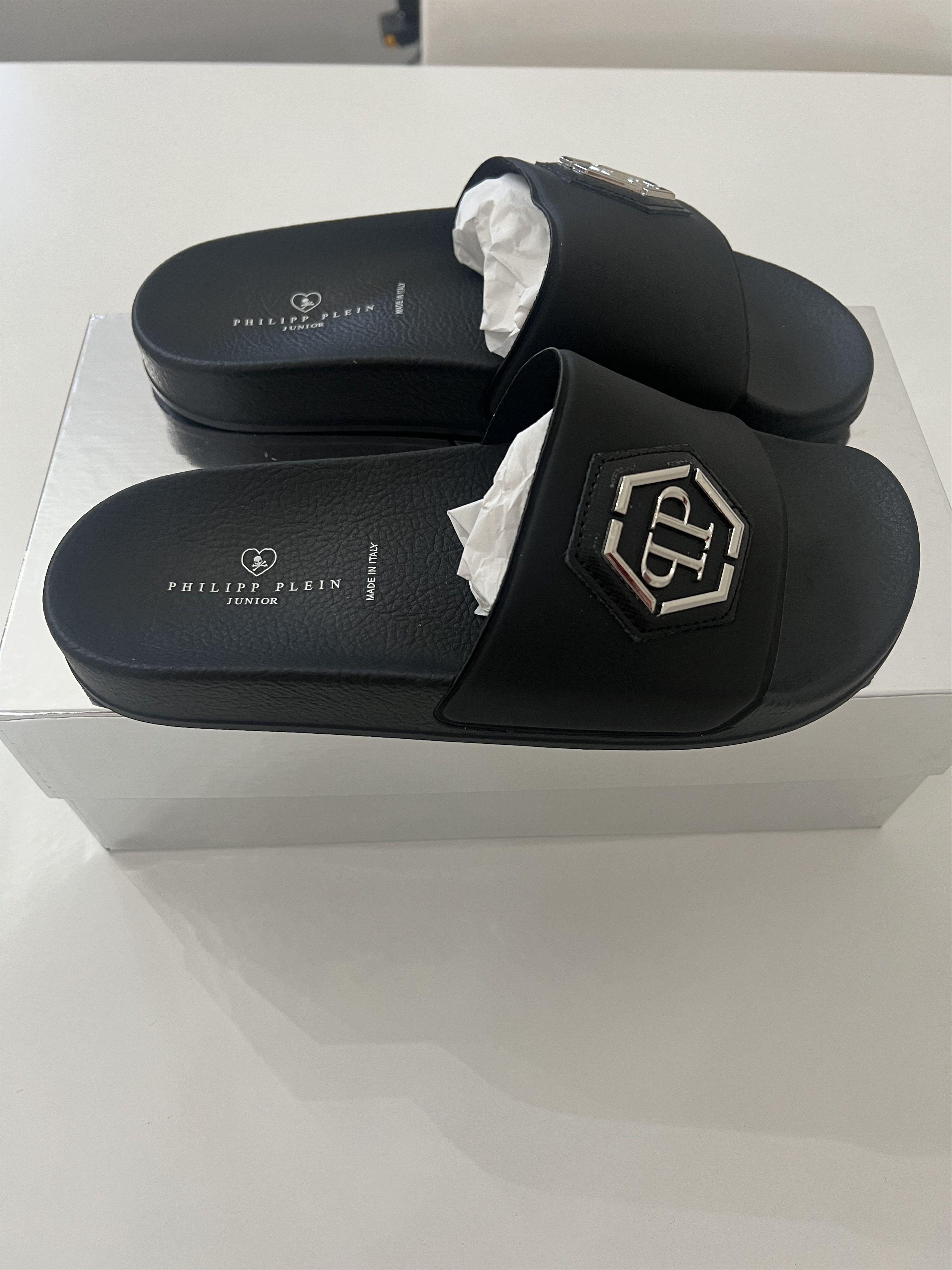 Philipp Plein Philipp Plein - Slides Sandals with Logo Plaque, Size 39 EU Size US 9 / IT 39 - 5 Thumbnail