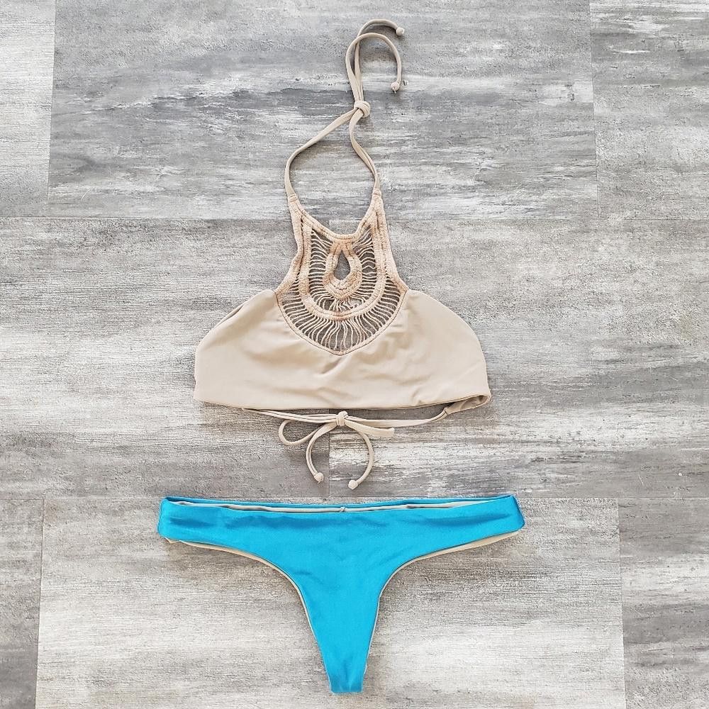 Bettanin & Venturi Putty Bettinis High Neck Reversible Bikini Size ONE SIZE - 1 Thumbnail