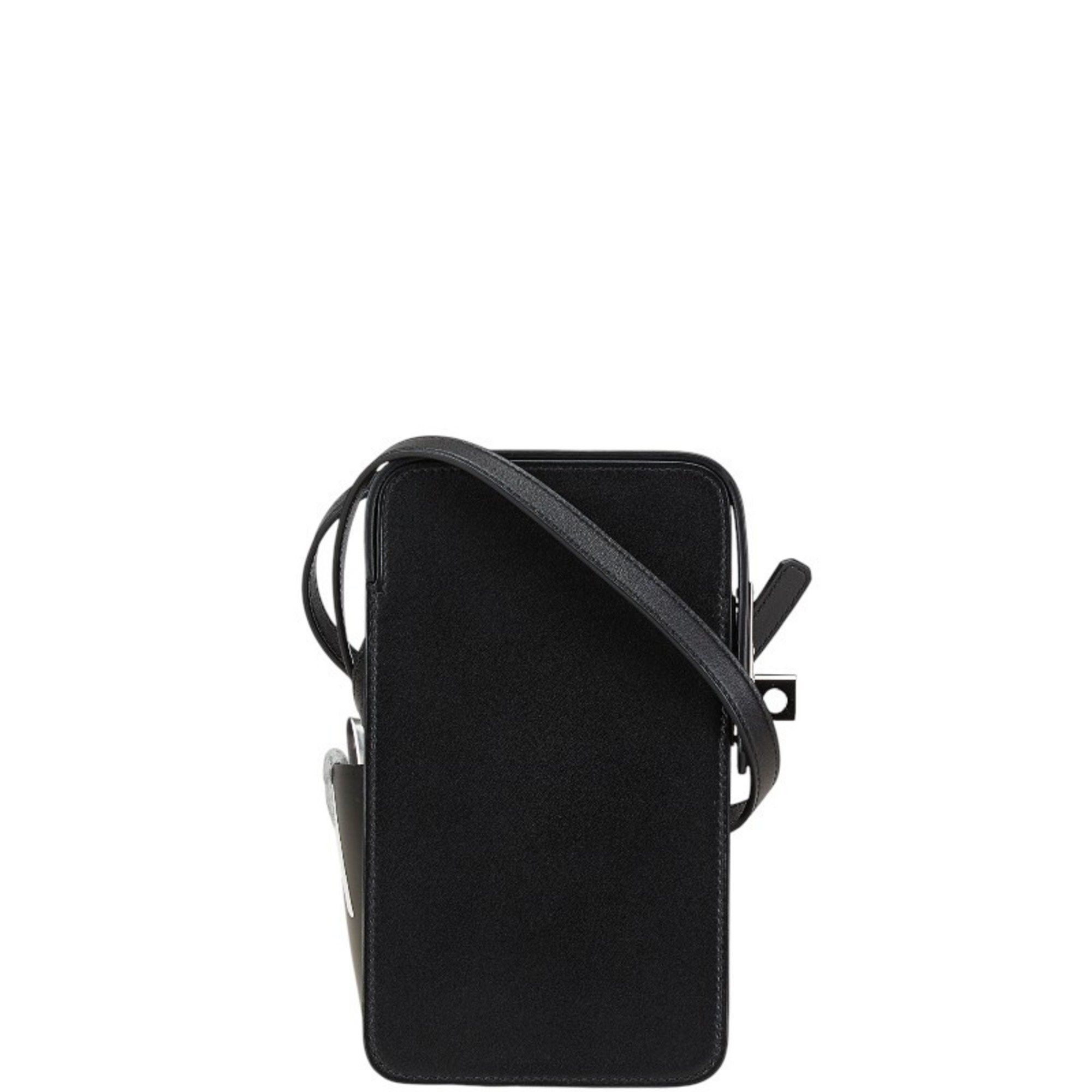Hermes Aka Box Smartphone Shoulder Bag Black Calf Women's Hermes