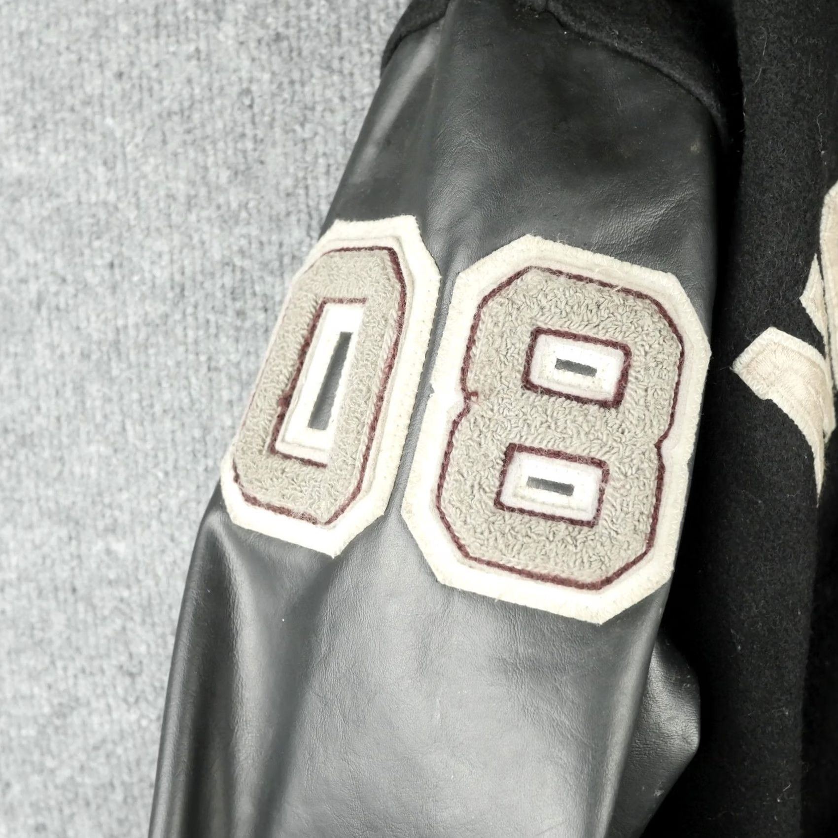 Vintage Neff Varsity Jacket Womens M Black Wool Leather Norland 08 Letterman School Embroidered Logo Pockets Snap Front Size M / US 6-8 / IT 42-44 - 5 Thumbnail