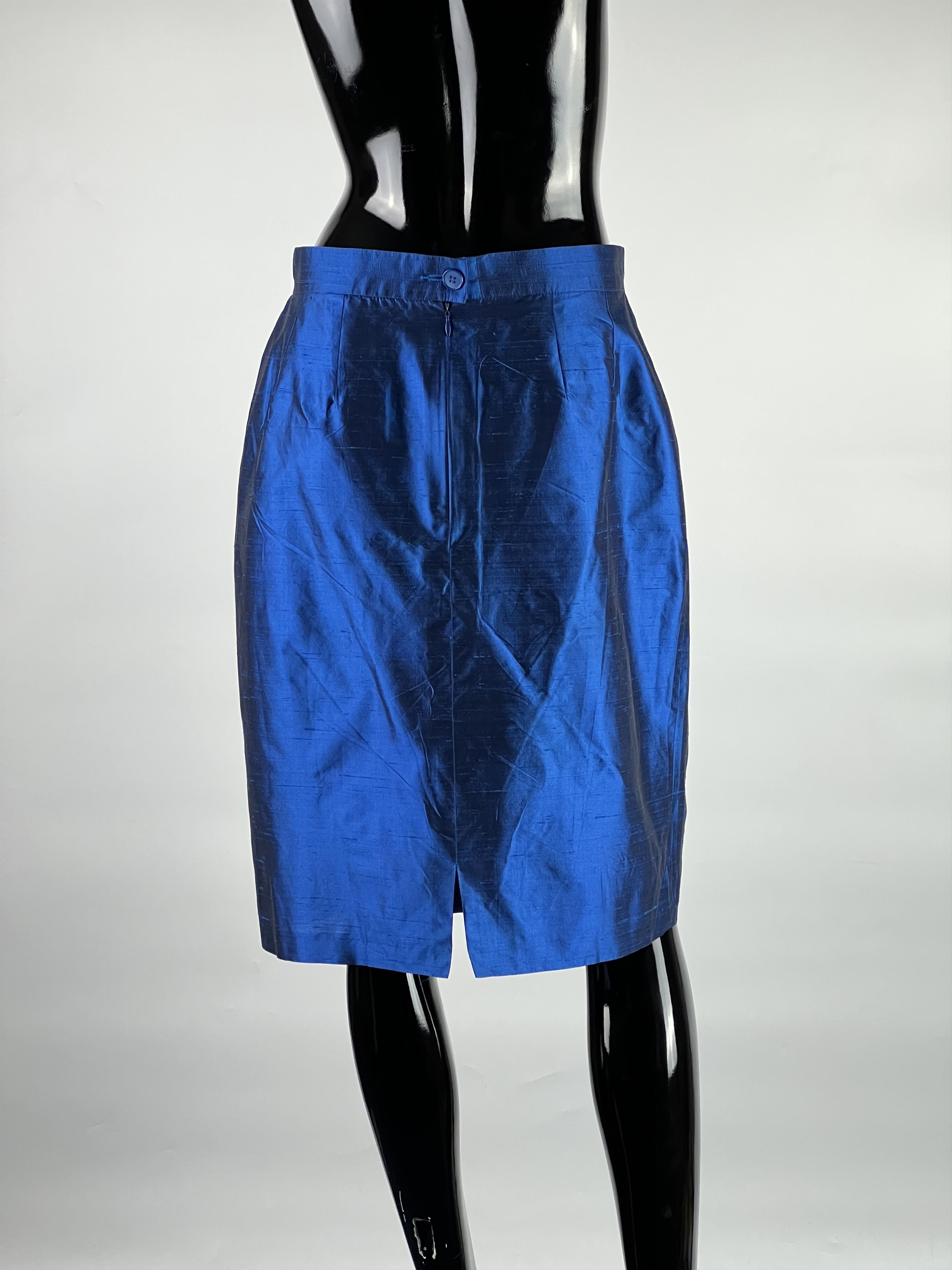 Yves Saint Laurent 90s Rare Vtg Yves Saint Laurent Variation 100% Silk Skirt Size 32" / US 10 / IT 46 - 2 Thumbnail