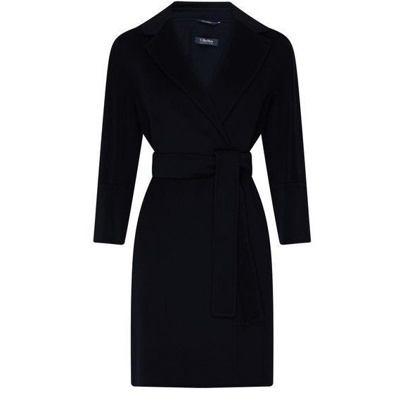 Max Mara MAX MARA Arona Belted Blue Wool Long Coat New & Authentic (W Size XS / US 0-2 / IT 36-38 - 1 Thumbnail