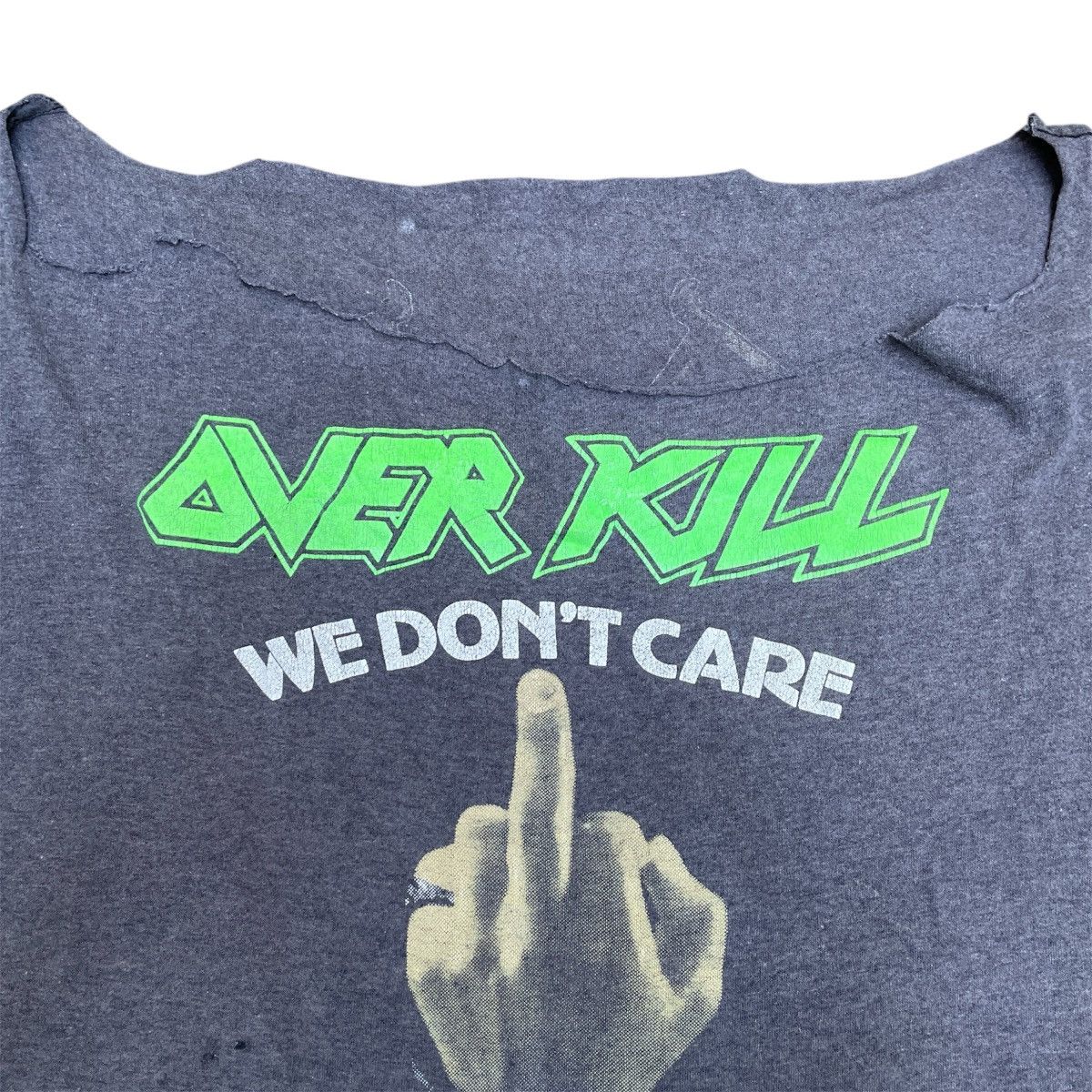 Band Tees Vintage Overkill Band T-Shirt – Thrashed Cut-Off Sleeveless Size US XL / EU 56 / 4 - 4 Thumbnail