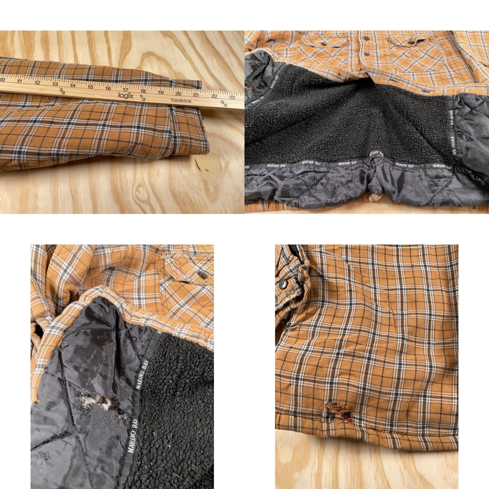 Thrasher VINTAGE Marino Bay Shirt Jacket Brown Plaid Lined Flannel Thrashed Sherpa Adult Large Mens Size US L / EU 52-54 / 3 - 8 Thumbnail