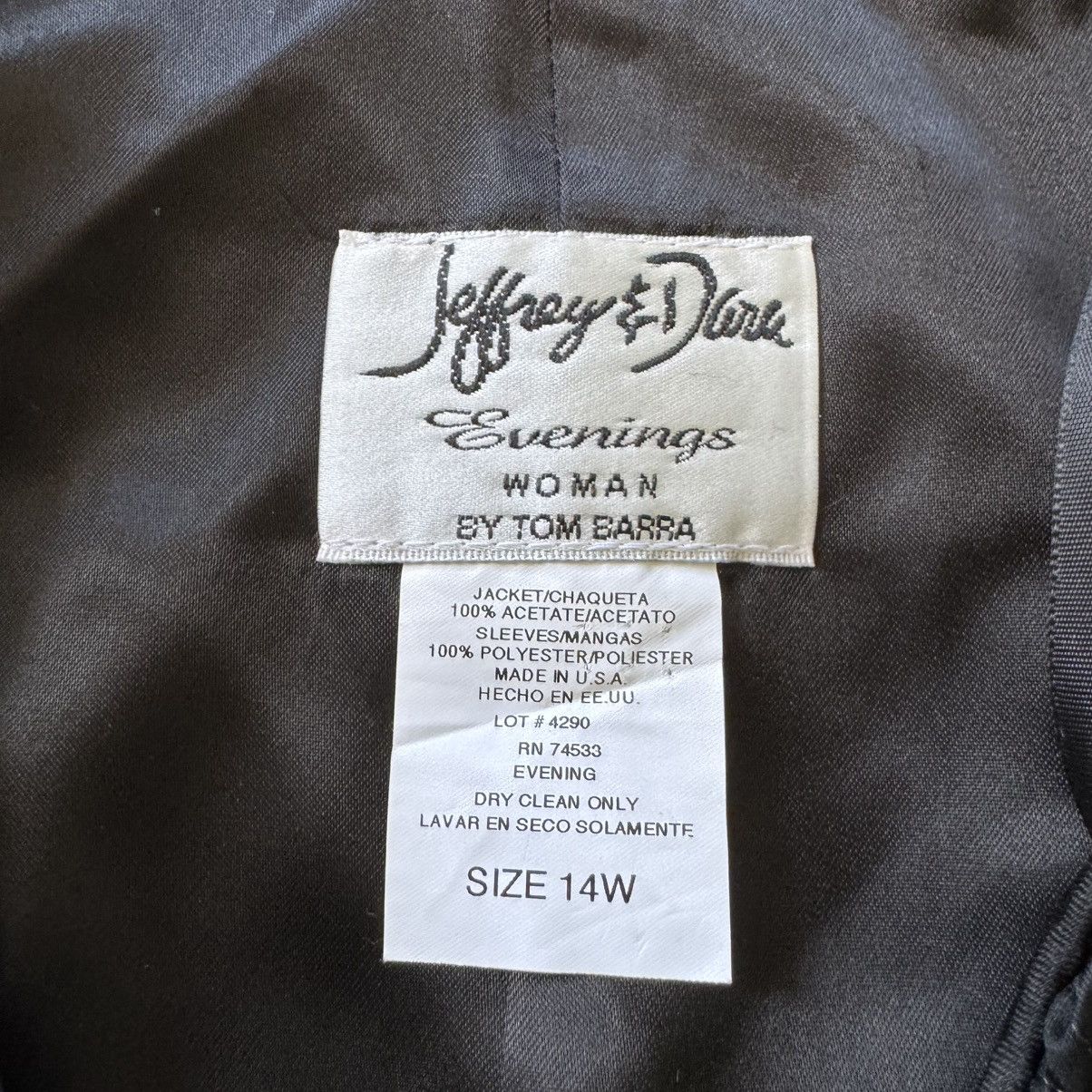 Other Vintage JEFFREY & DARA EVENINGS Textured Sheer Sleeve Jacket Size XL / US 12-14 / IT 48-50 - 5 Thumbnail