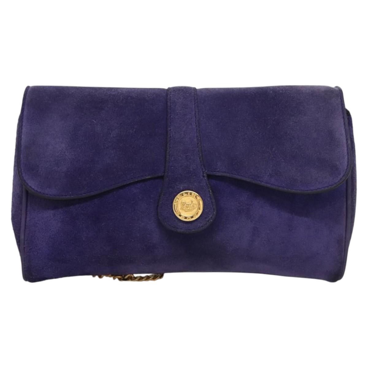 Celine CELINE Chain Shoulder Bag Suede Purple Size ONE SIZE - 2 Thumbnail