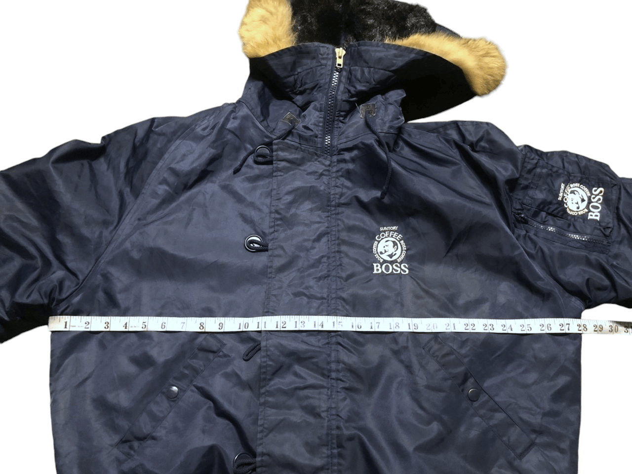 Vintage Vintage Suntory Boss Coffee Bomber jacket Raccoon Fur Hoodie Size US XL / EU 56 / 4 - 19 Thumbnail