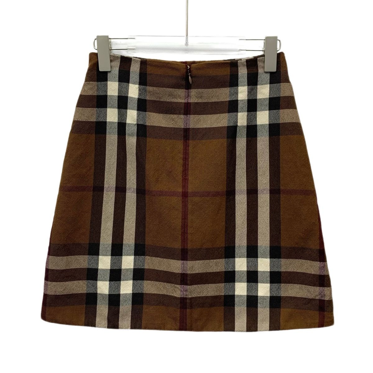 Burberry Burberry Brown Classic Check Wool Casual Skirt K26WX Size 25" / US 0 / IT 36 - 2 Thumbnail