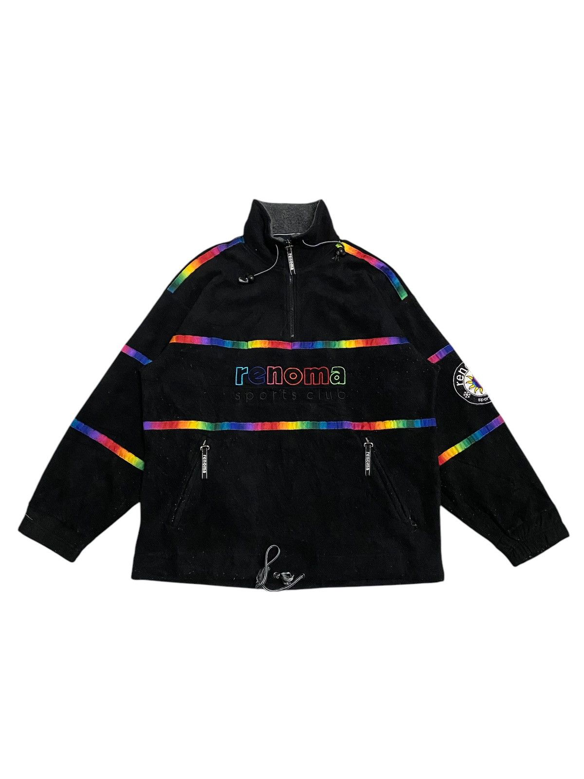 Japanese Brand × Renoma × Vintage Vintage Renoma Rainbow Sport Club Fleece Half Zipper Jacket Size US S / EU 44-46 / 1 - 1 Thumbnail