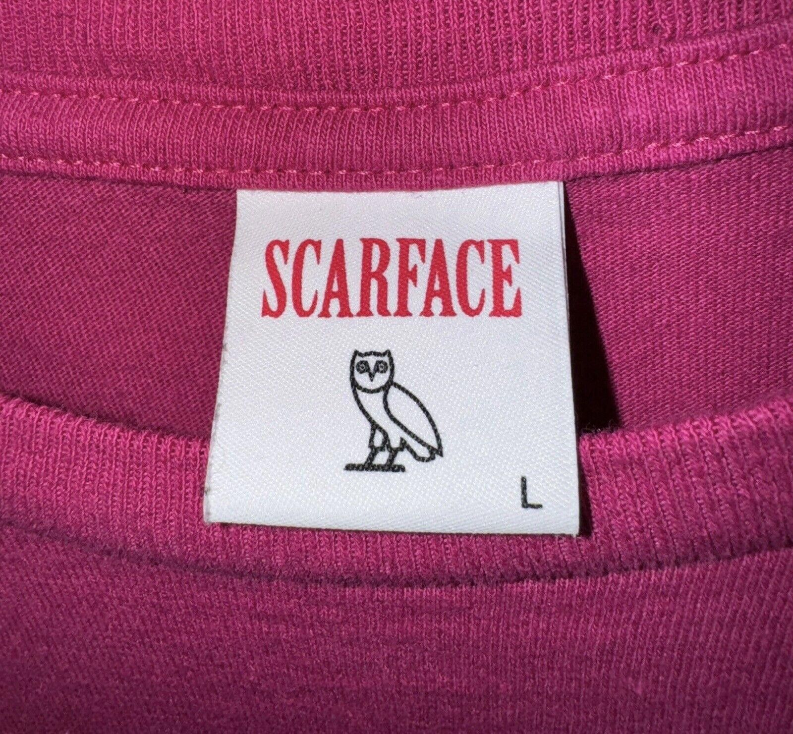 Designer OVO Scarface Fuchsia Pink Drake Tony Montana T Shirt Sz L Size US L / EU 52-54 / 3 - 6 Thumbnail
