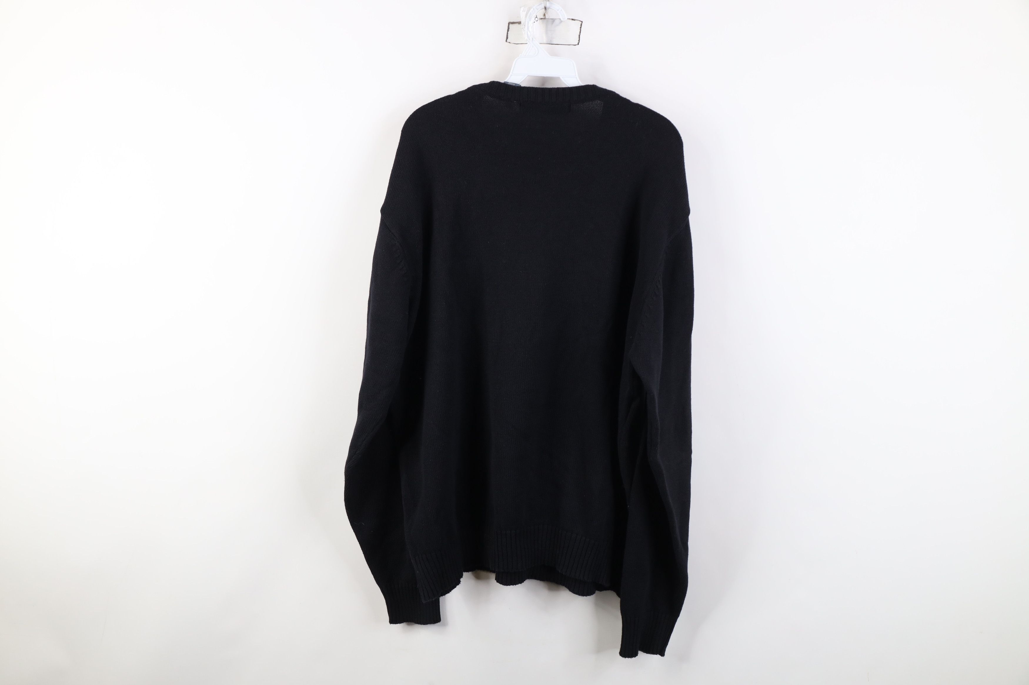 Vintage Vintage 90s Streetwear Ribbed Cable Knit Sweater Black Size US XXL / EU 58 / 5 - 9 Thumbnail