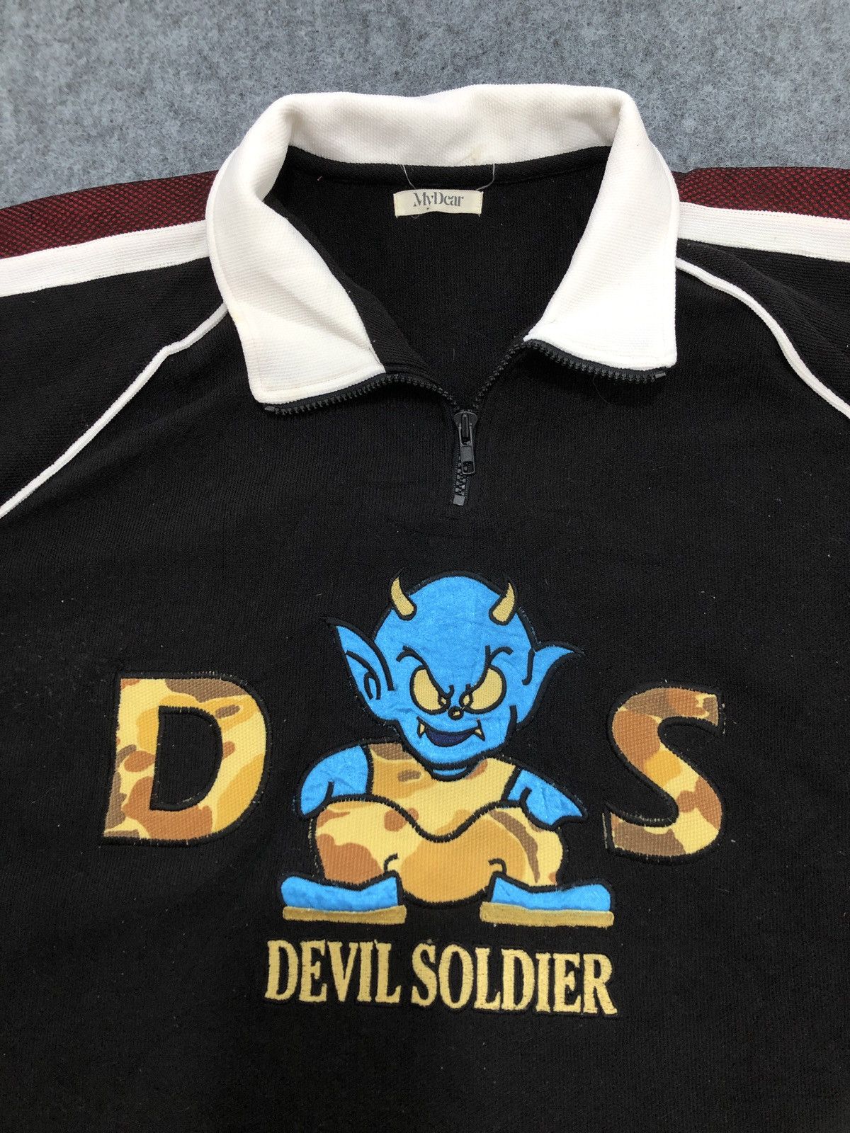 Vintage Vintage Devil Soldier Half Zip Shirt Hip Hop Size US M / EU 48-50 / 2 - 2 Thumbnail