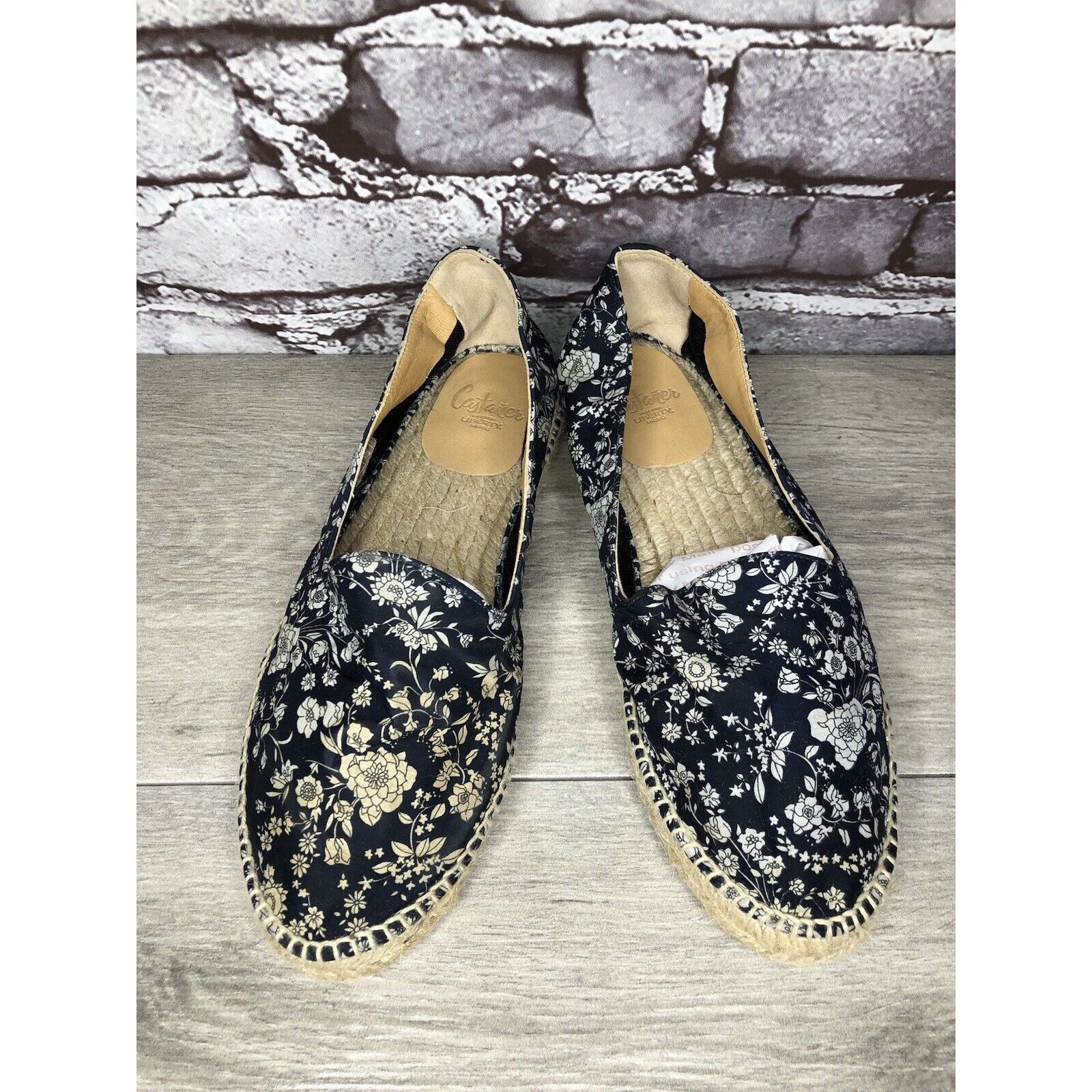 Castaner Castaner Espadrilles Blue Floral Canvas Fabric Slip On Flats Size US 7.5 / IT 37.5 - 20 Thumbnail