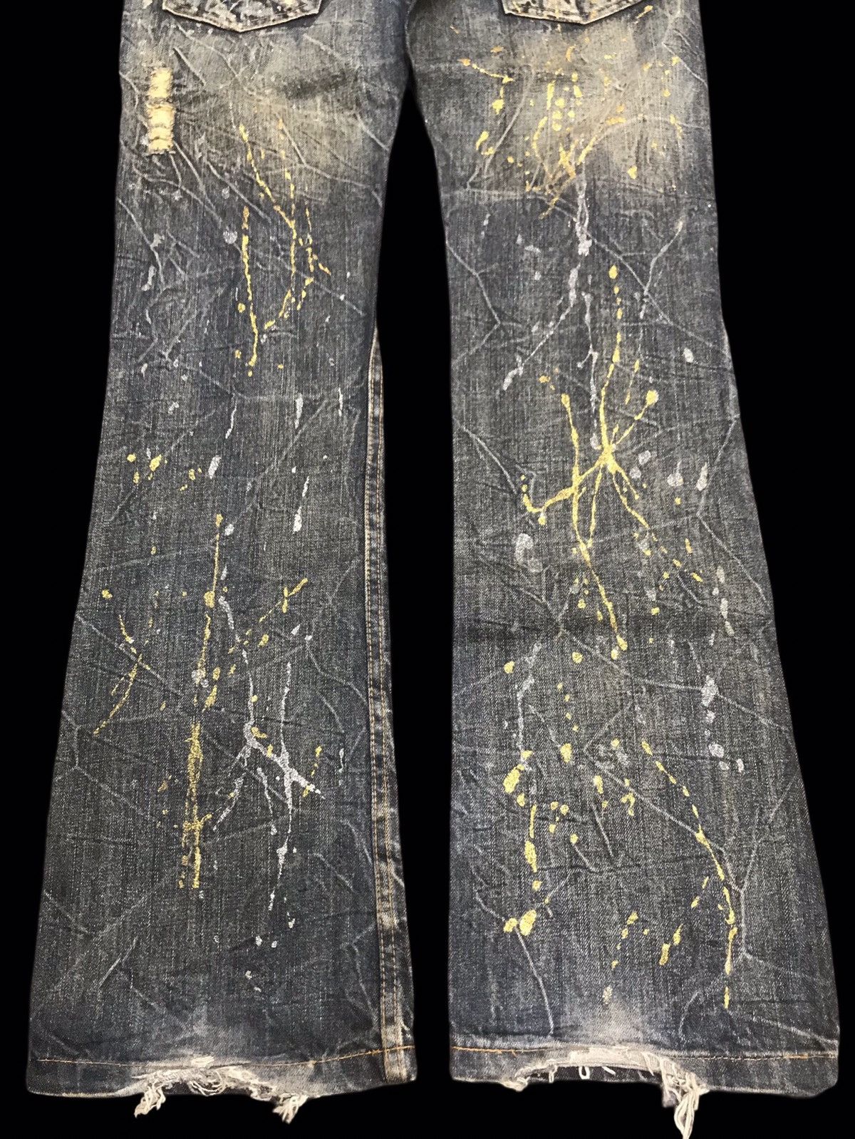 Seditionaries 💥FLARE💥K.U.I Distressed Painter Flare Denim F143 Size US 33 - 16 Thumbnail