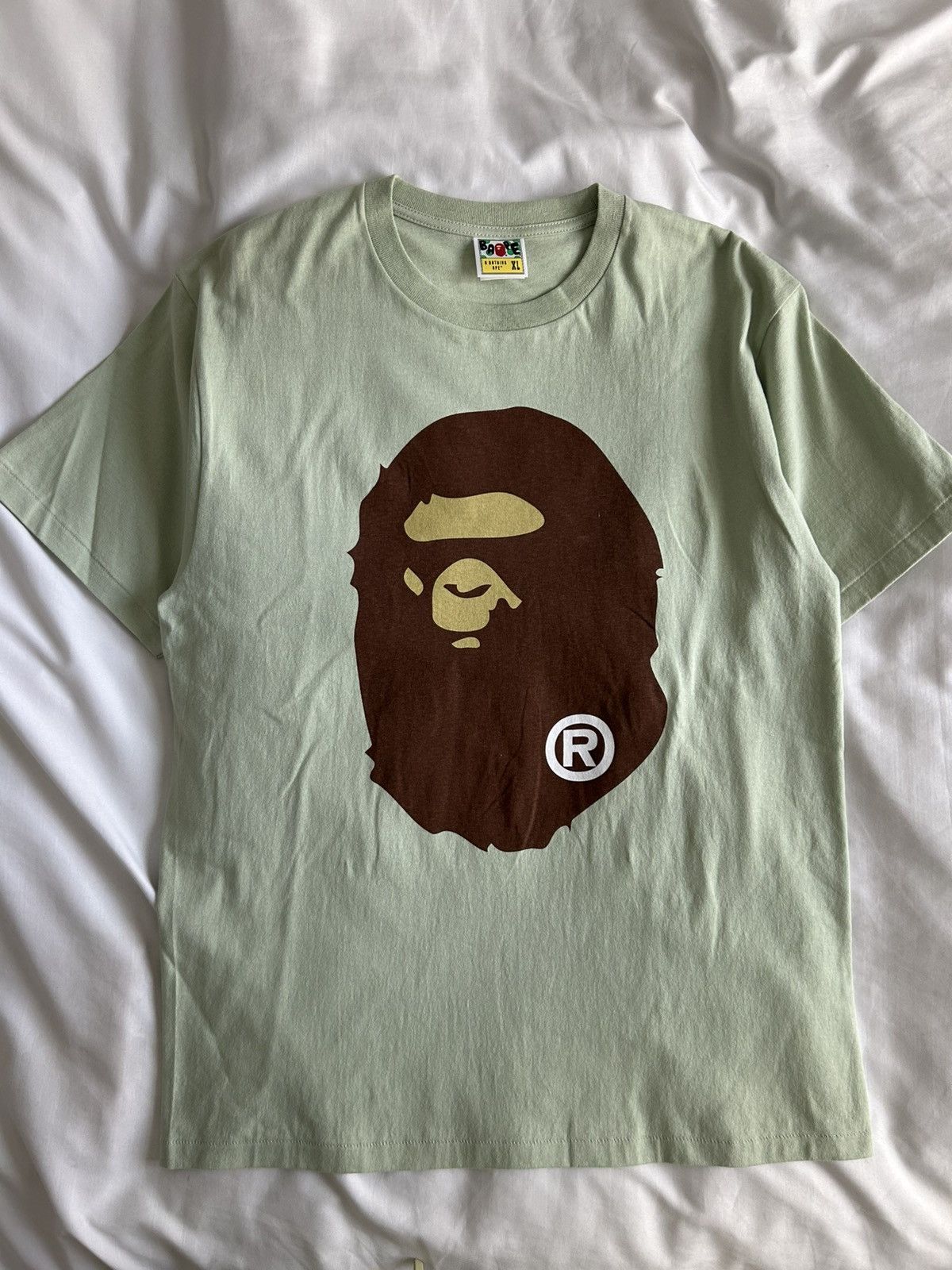 Bape Bape Big Ape Head Tee Green Single Stitch Japan Size US XL / EU 56 / 4 - 1 Thumbnail