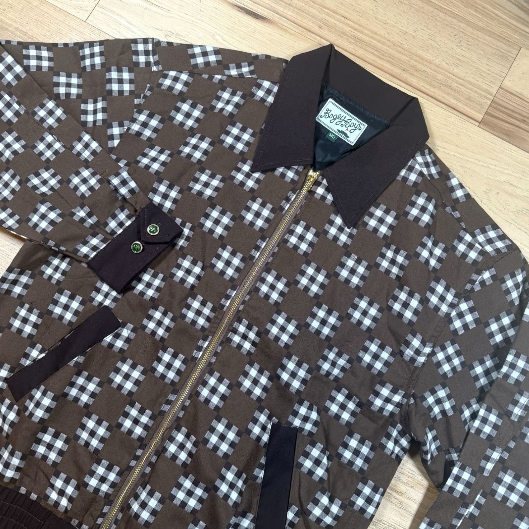 Vintage Bogey Boys Brown Check Full Zip Bomber Jacket Mens M NWOT Size US M / EU 48-50 / 2 - 2 Thumbnail