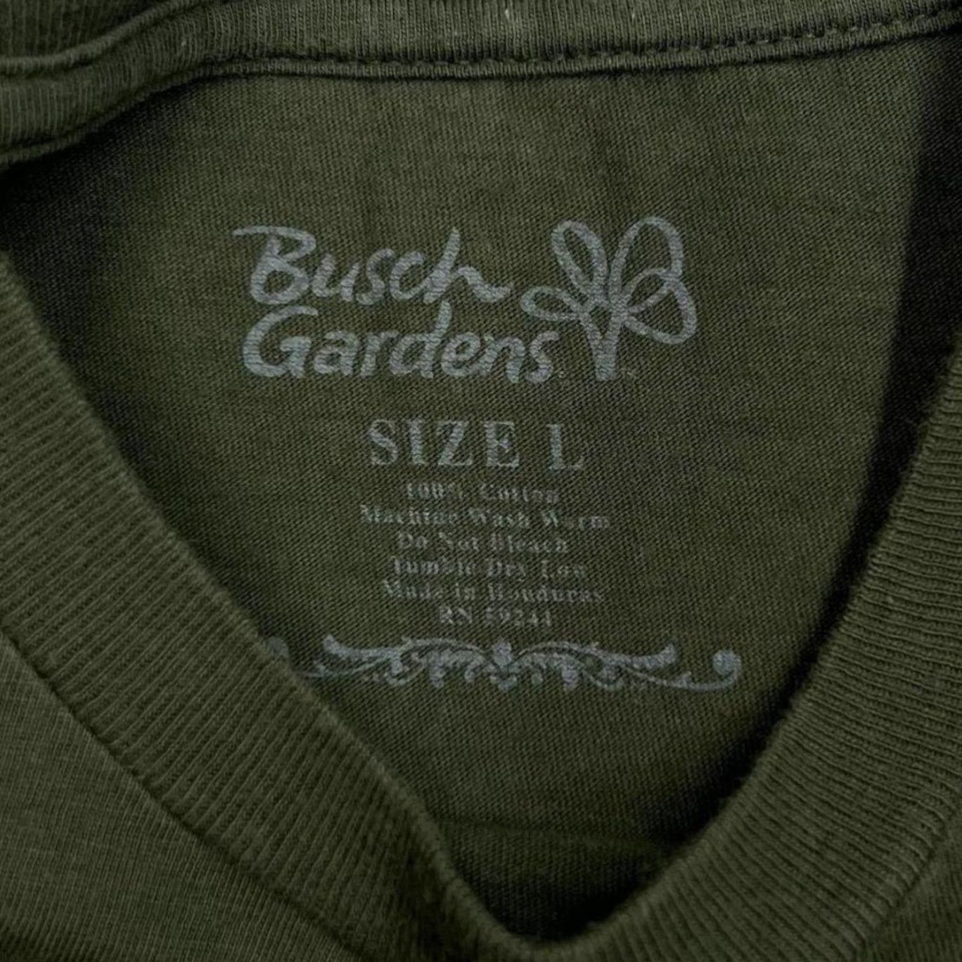 Vintage Busch Gardens Wisdom Of A Tiger Souvenir Graphic T-Shirt Large Mens Green Short Sleeve Cotton Size US L / EU 52-54 / 3 - 3 Thumbnail