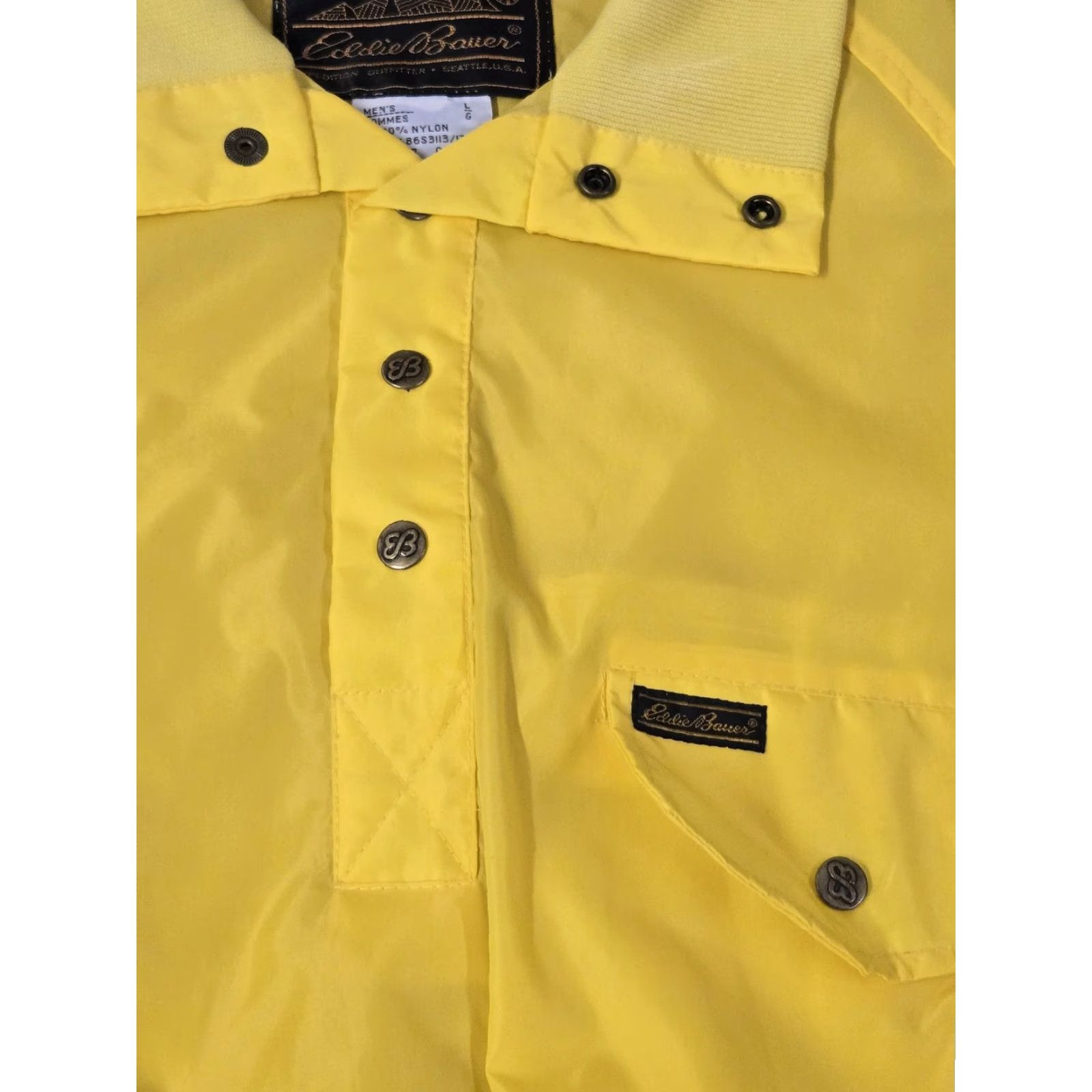 Eddie Bauer VINTAGE Eddie Bauer Jacket Mens L Yellow Nylon Windbreaker 90s Outdoor Pullover Windbreaker Size US L / EU 52-54 / 3 - 4 Thumbnail