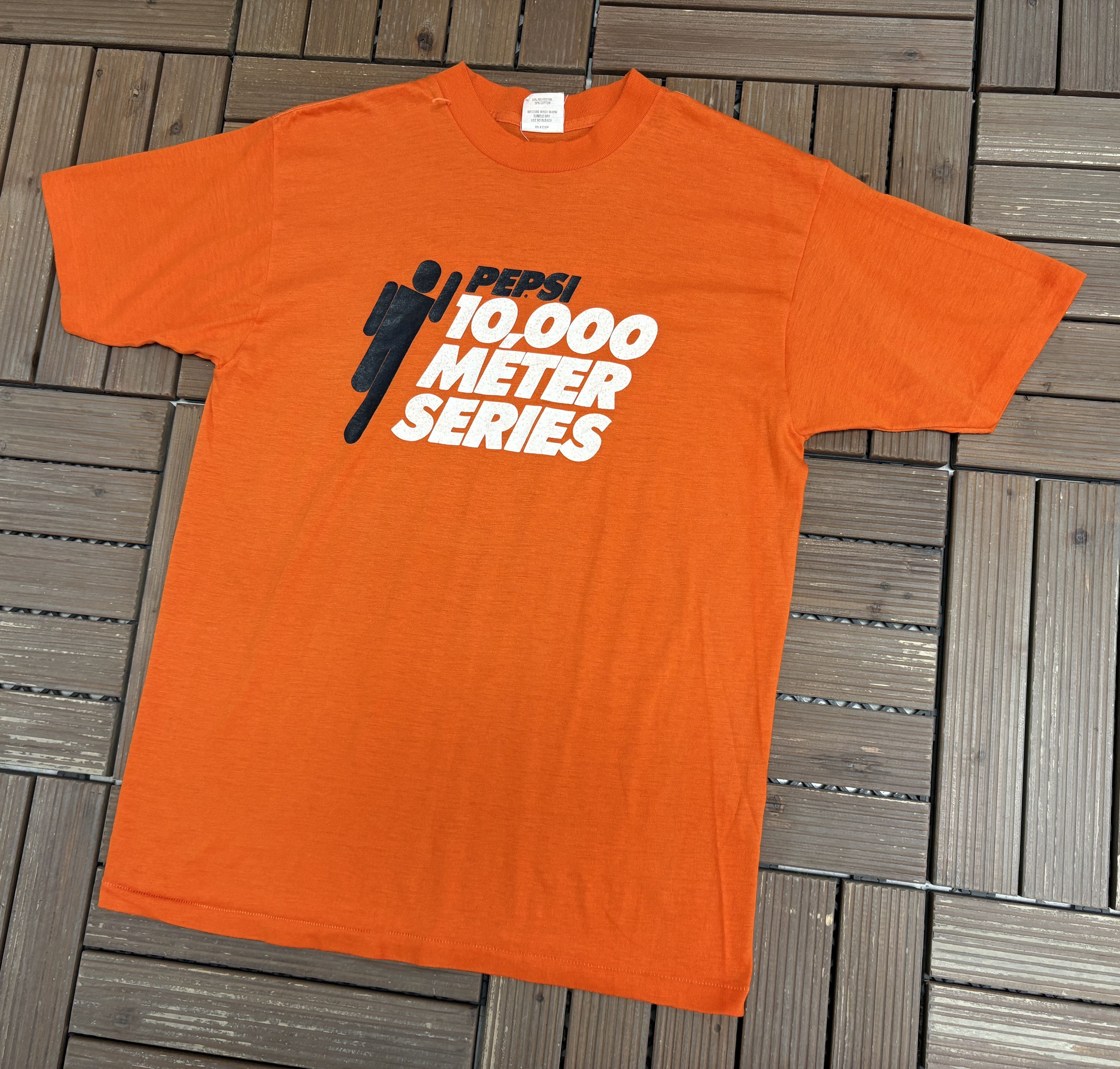 Vintage Pepsi 10,000 Meter Series Vintage Orange T-Shirt Tee Size US L / EU 52-54 / 3 - 3 Thumbnail