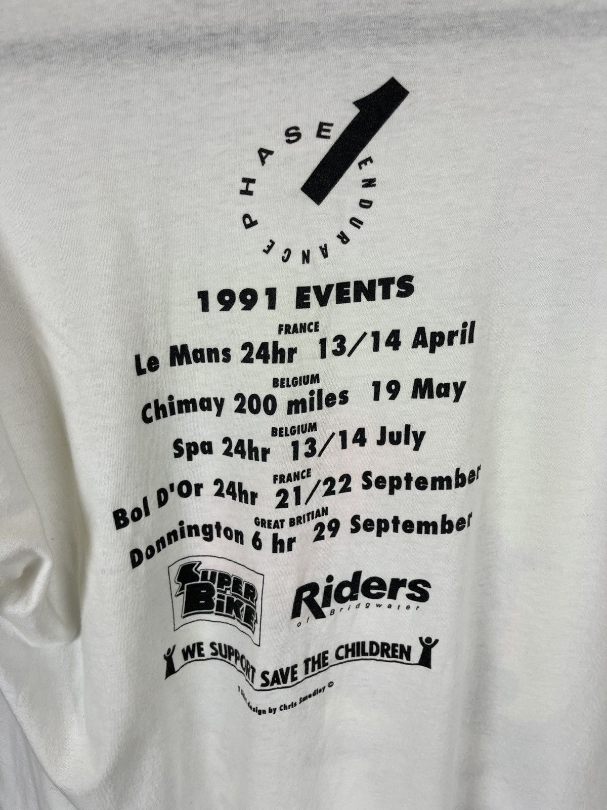 Vintage Super Bike vintage 1991 Phase one endurance SPA tee shirt Size US L / EU 52-54 / 3 - 9 Thumbnail