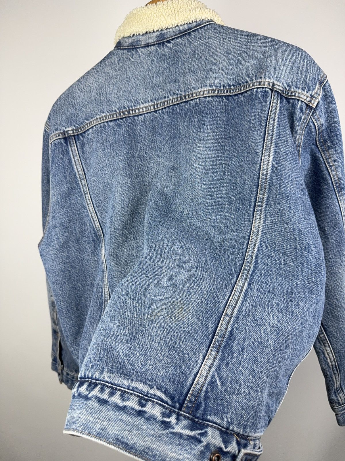 Levi's Retro 00s Levi’s Premium Sherpa Trucker Denim Jacket L Size L / US 10 / IT 46 - 9 Thumbnail