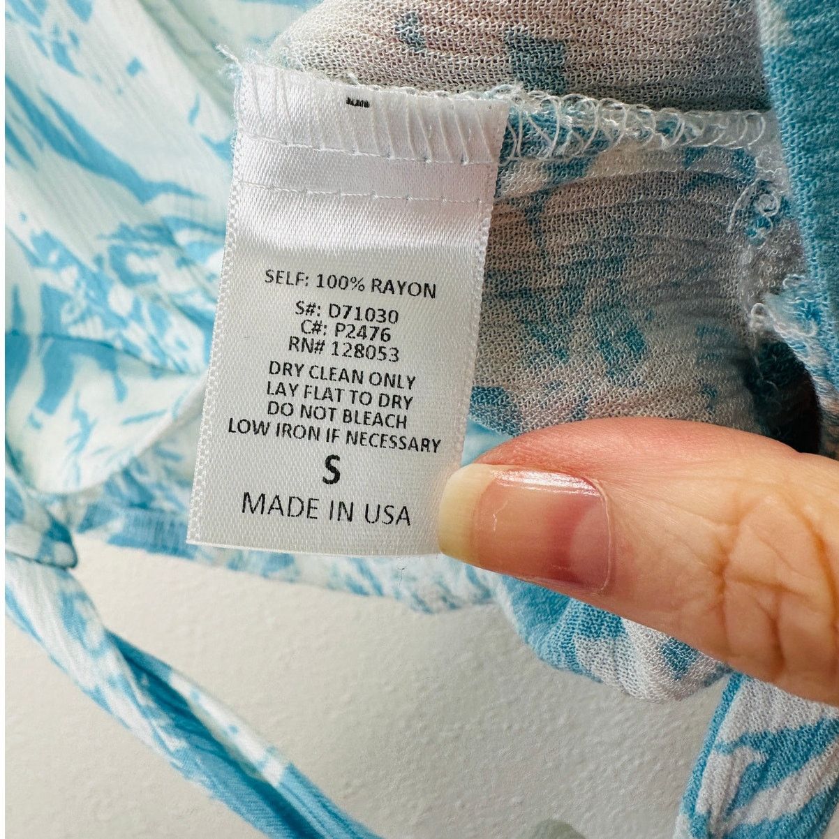 Other Sugarcloth SET Ivory Blue Floral Crop Top & Faux Wrap Skirt Size 27" / US 4 / IT 40 - 15 Thumbnail