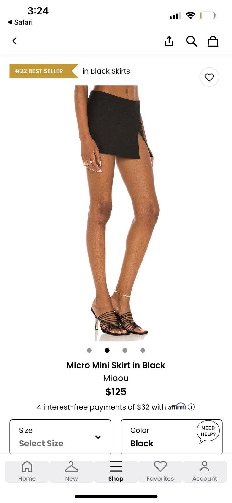 Miaou Miaou micro mini skirt in black Size 30" / US 8 / IT 44 - 5 Thumbnail
