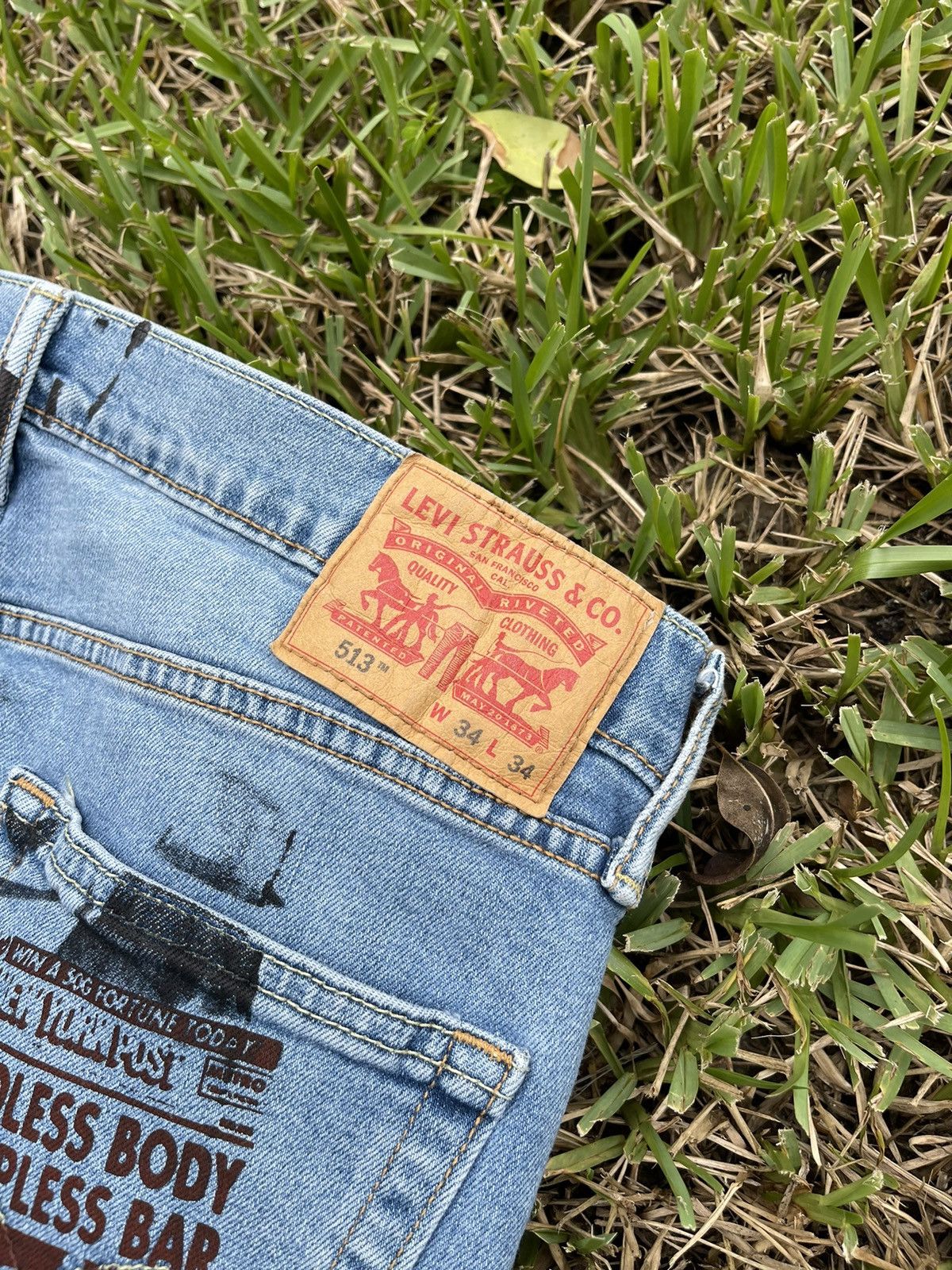 Restricted 1/1 Restricted FL Psycho Denim Jeans 34x34 Levi’s 513 MGK Size US 34 / EU 50 - 3 Thumbnail