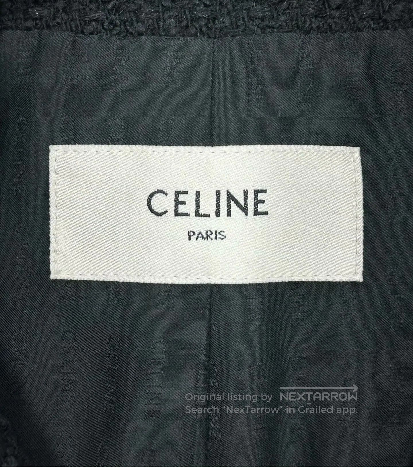 Celine CELINE Black and Gray Gold Button Wool Tweed Jacket| Size XS / US 0-2 / IT 36-38 - 3 Thumbnail