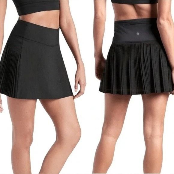 Athleta Athleta Women’s Backspin Tennis Skirt Skort Pleated Black Size 28" / US 6 / IT 42 - 1 Thumbnail