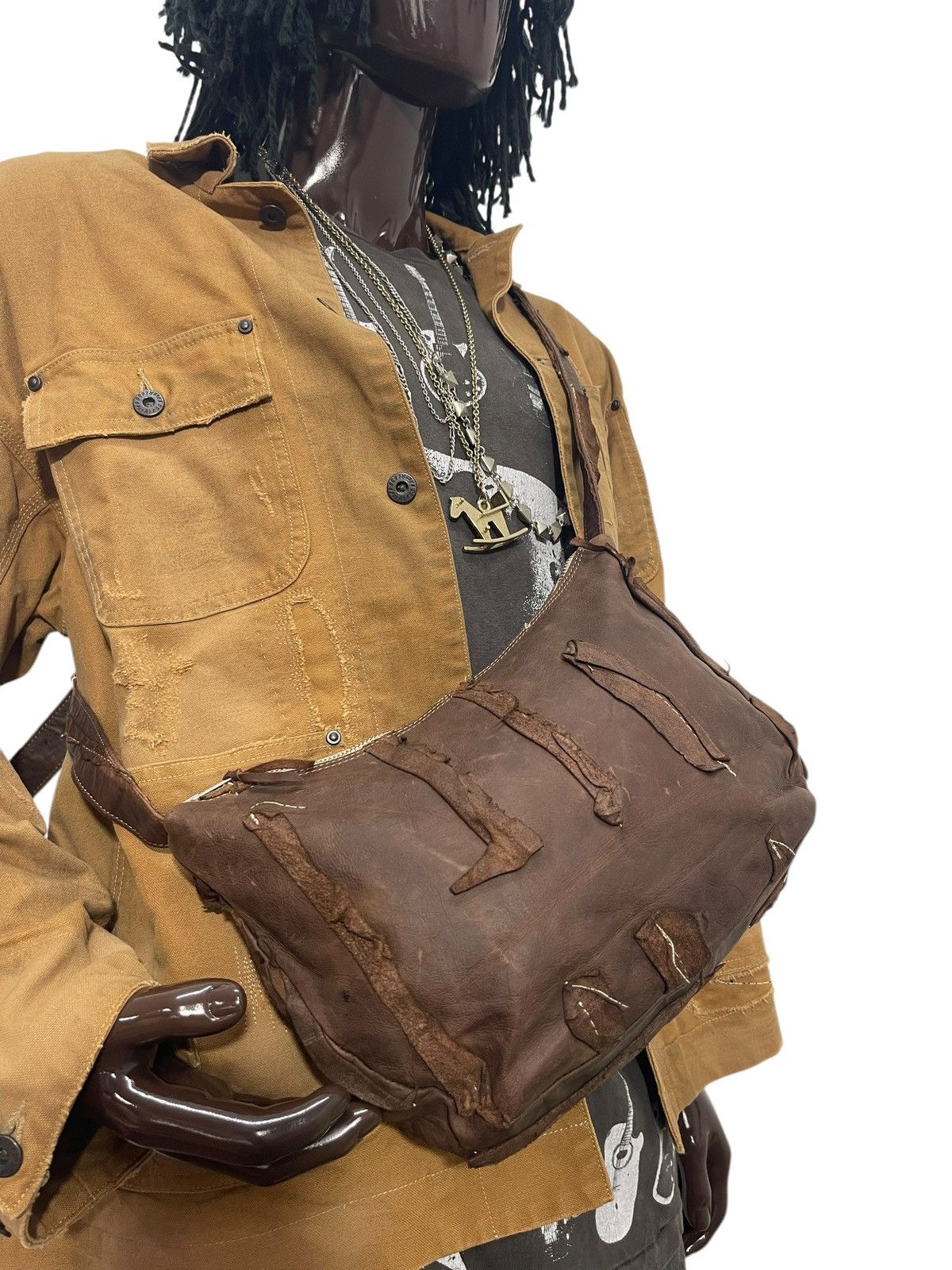 Genuine Leather New Full Leather Patchwork Sac.co Japan Cross Body Bag 1🟩3 Size ONE SIZE - 1 Thumbnail