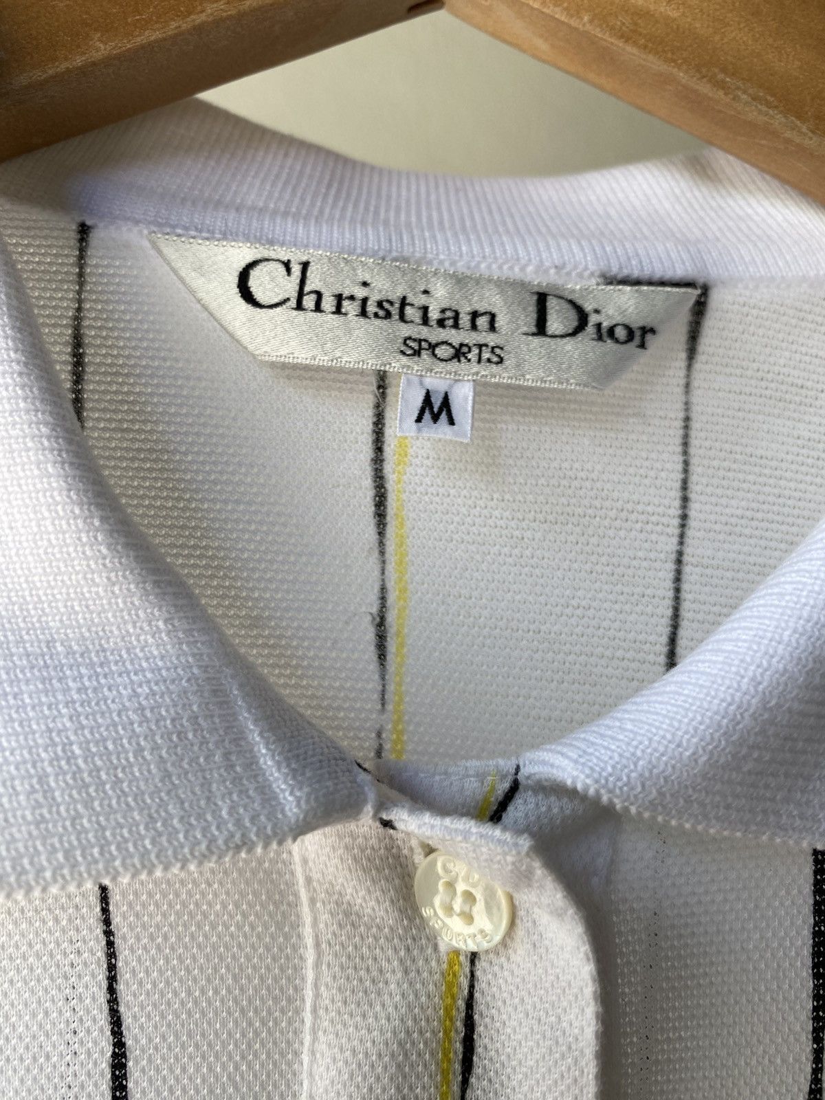Dior Christian Dior stripped white polo shirt with embroidery Size ONE SIZE - 3 Thumbnail