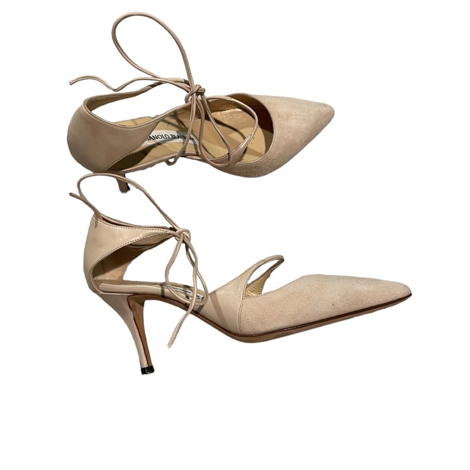 Manolo Blahnik Manolo Blahnik blush lace up heels size 36 Size US 6 / IT 36 - 1 Thumbnail