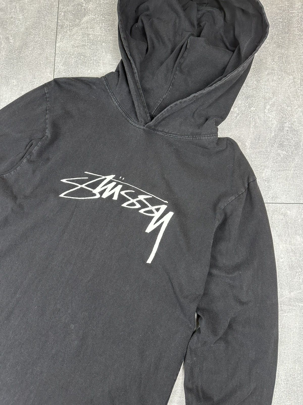 Stussy Stussy Mens Overprint Logo Hooded Long Sleeve Y2K Size US M / EU 48-50 / 2 - 5 Thumbnail