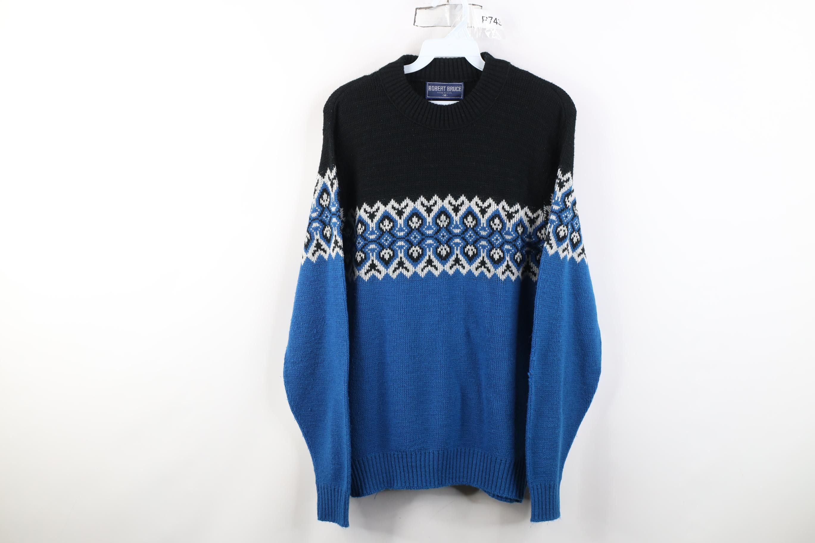 Vintage Vintage 70s Streetwear Fair Isle Knit Crewneck Sweater USA Size US M / EU 48-50 / 2 - 1 Thumbnail