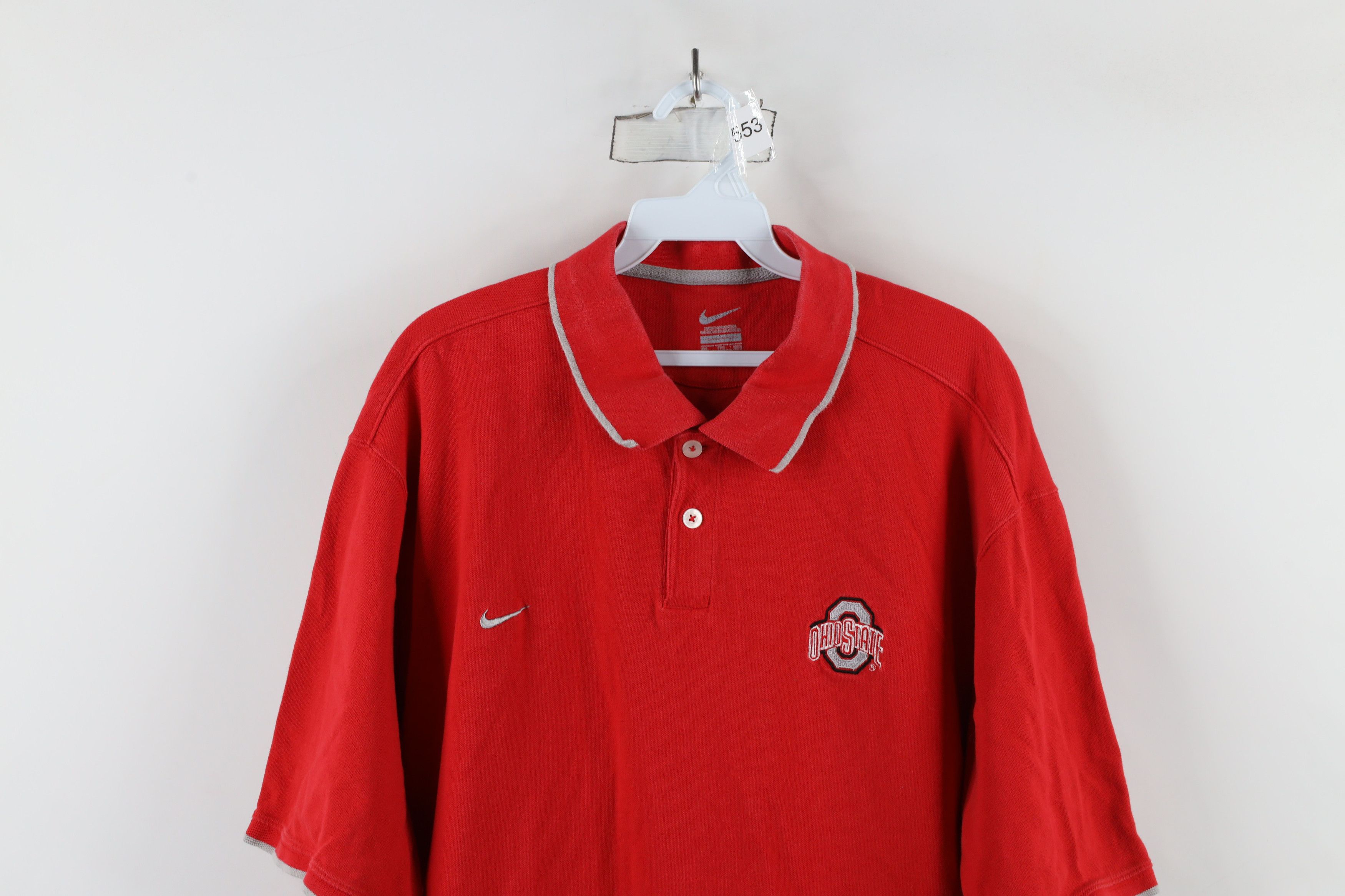 Nike × Vintage Vintage Nike Scott Mini Swoosh Ohio State University Polo Size US XXL / EU 58 / 5 - 2 Thumbnail