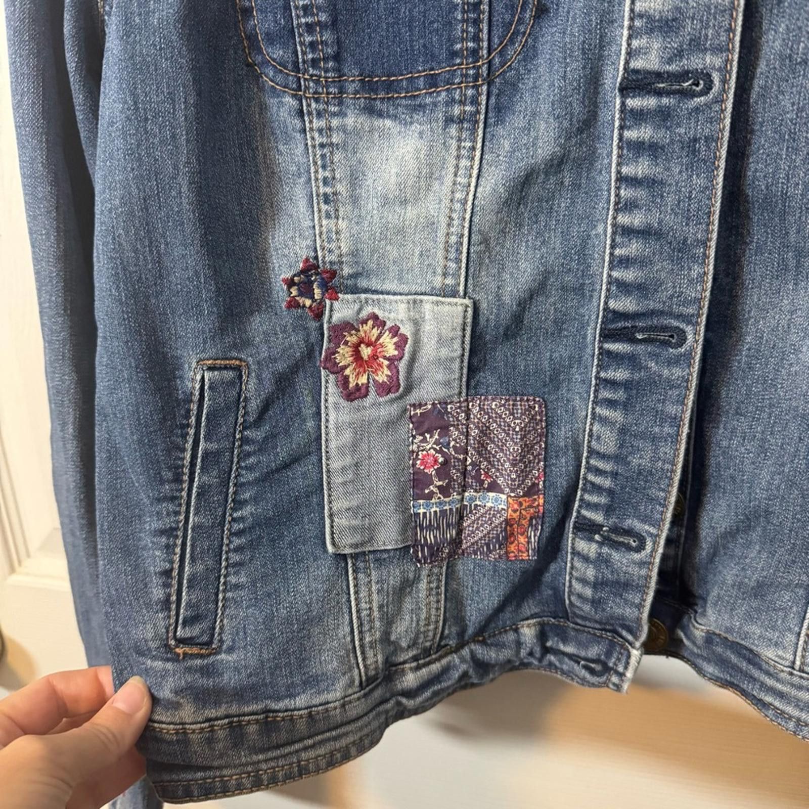 Other Vintage America Medium Boho Embroidered Jacket Size M / US 6-8 / IT 42-44 - 3 Thumbnail