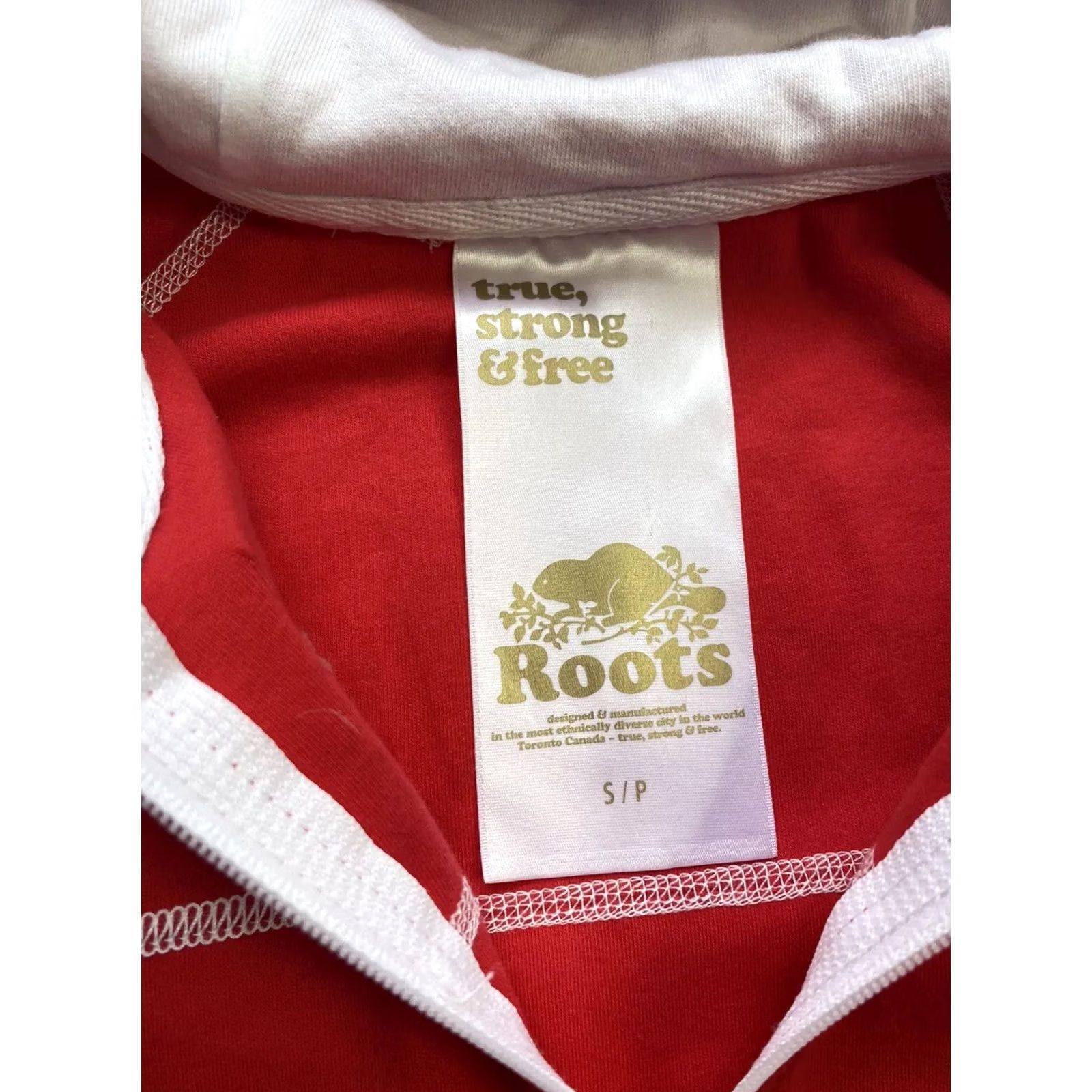 Roots Red & White Varsity Jacket – Womens Small - Full Zip Hoodie Size S / US 4 / IT 40 - 3 Thumbnail