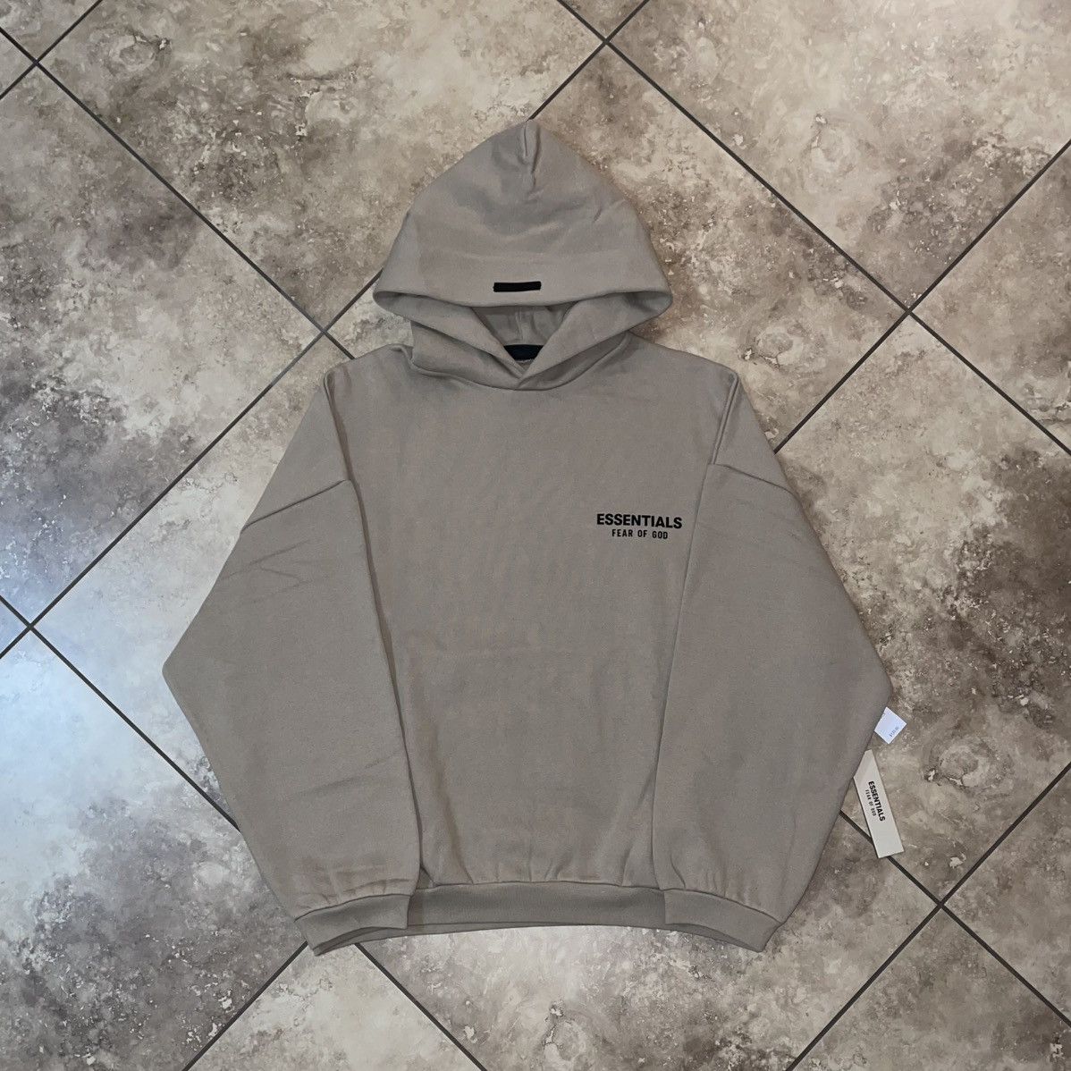 Fear of God Fear of God Essentials Fleece Hoodie Desert Sand Size XL ...