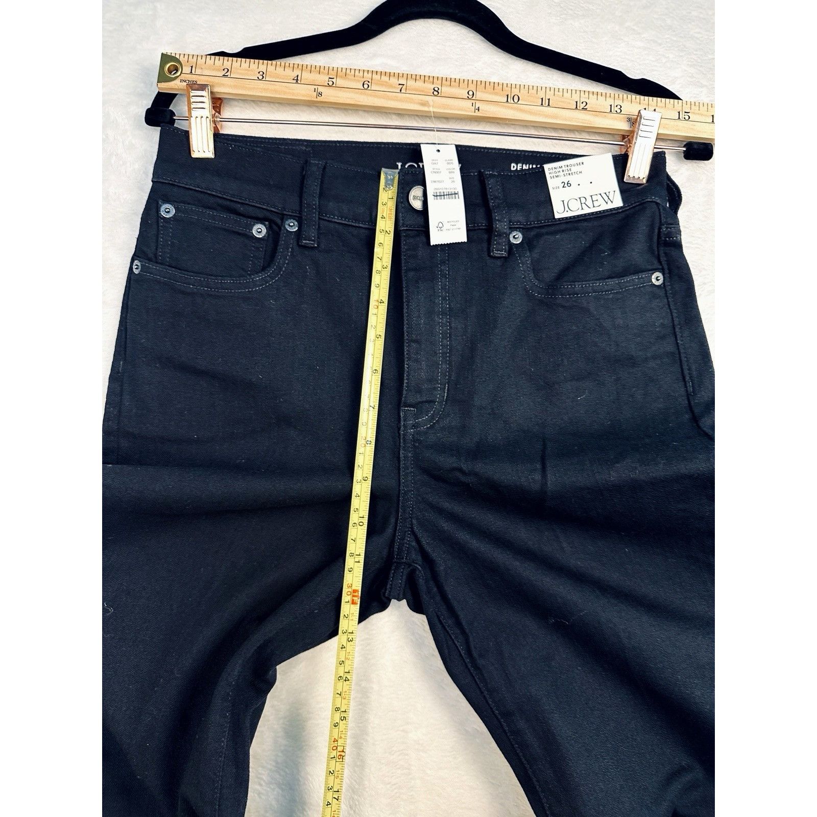 J.Crew J.Crew Womens Denim Trouser Wide Leg Jean Black High Rise Sz Size 26" / US 2 / IT 38 - 9 Thumbnail