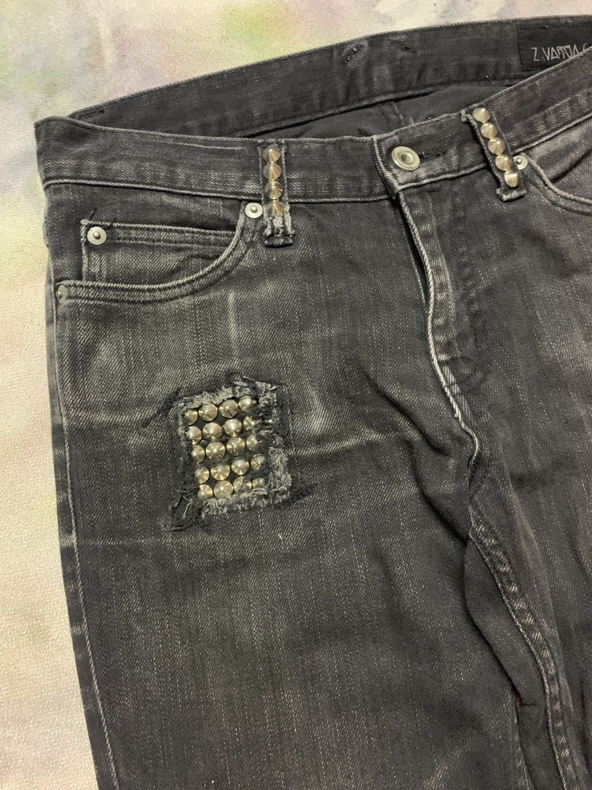 Le Grande Bleu (L.G.B.) Japanese Brand Z VARGAS Goth Punk Vkei Skinny Denim Size US 29 - 5 Thumbnail