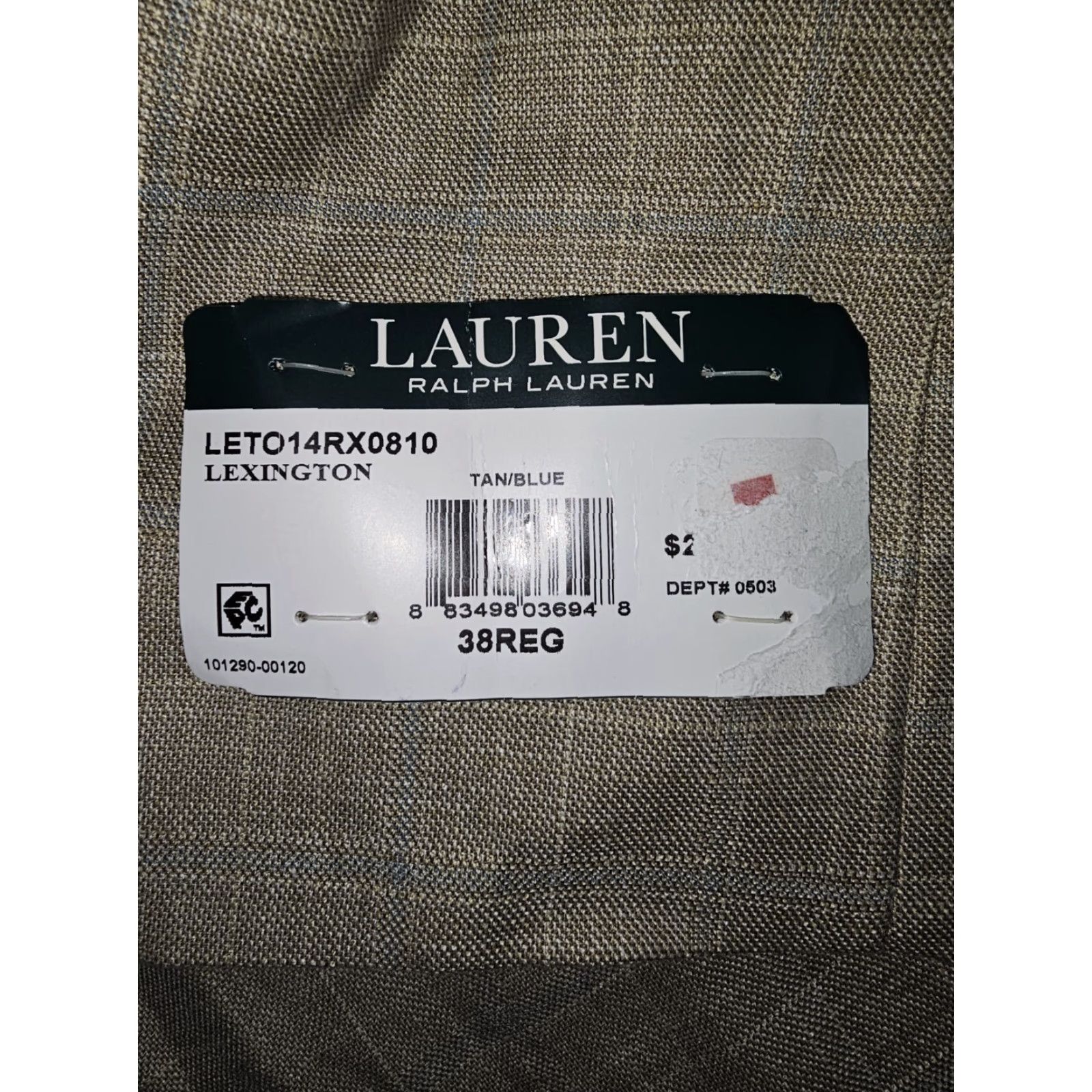 Ralph Lauren Ralph Lauren Mens Blazer Sz 38R Ultraflex Lexington Two-Button Single-Breasted Tan/Blue Check NWT Size 38R - 7 Thumbnail