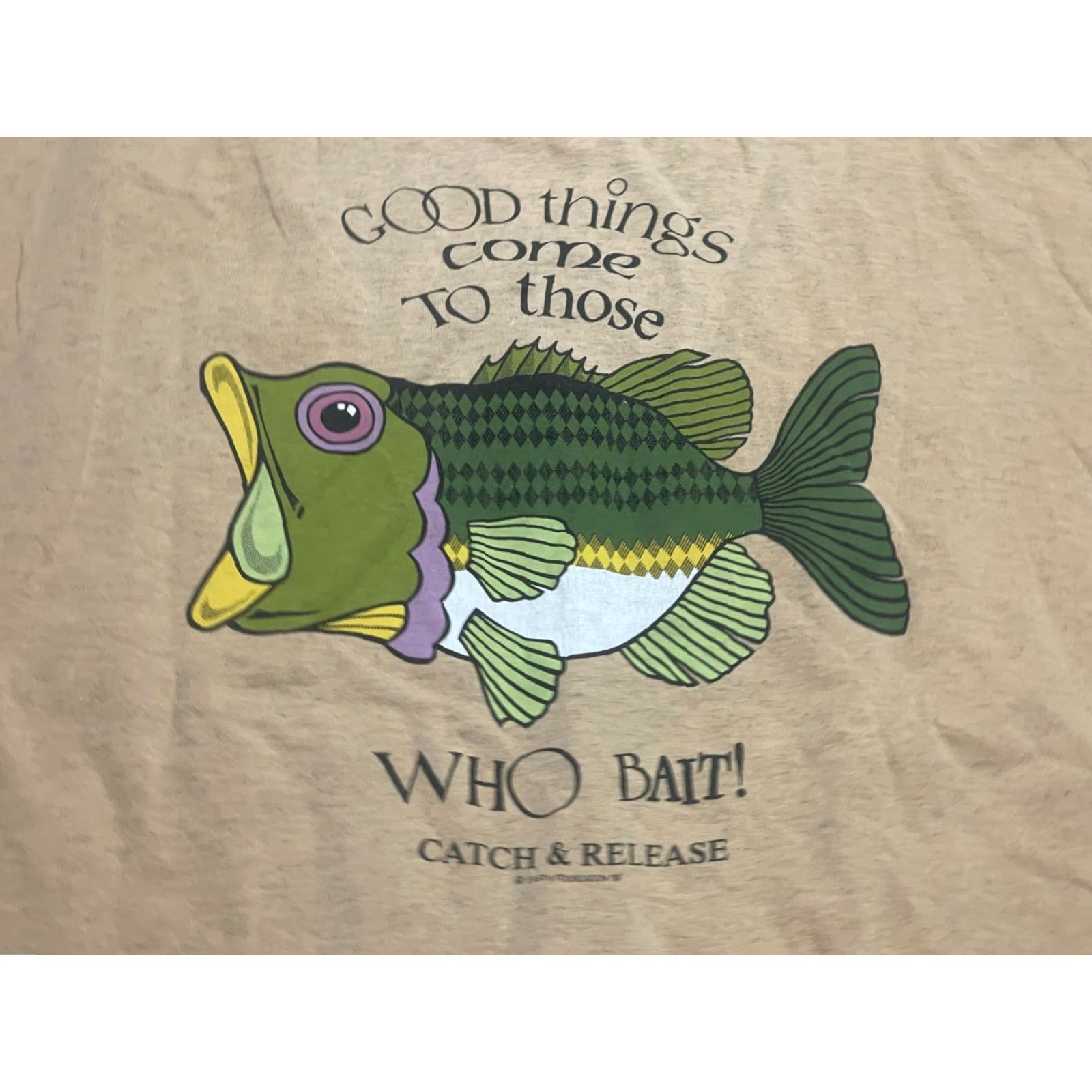 Vintage **Catch & Release XXL Brown Bass Mouth T-Shirt** User: **Vintage Catch & Release XXL Brown Bass Mouth Shirt** Size US XXL / EU 58 / 5 - 5 Thumbnail