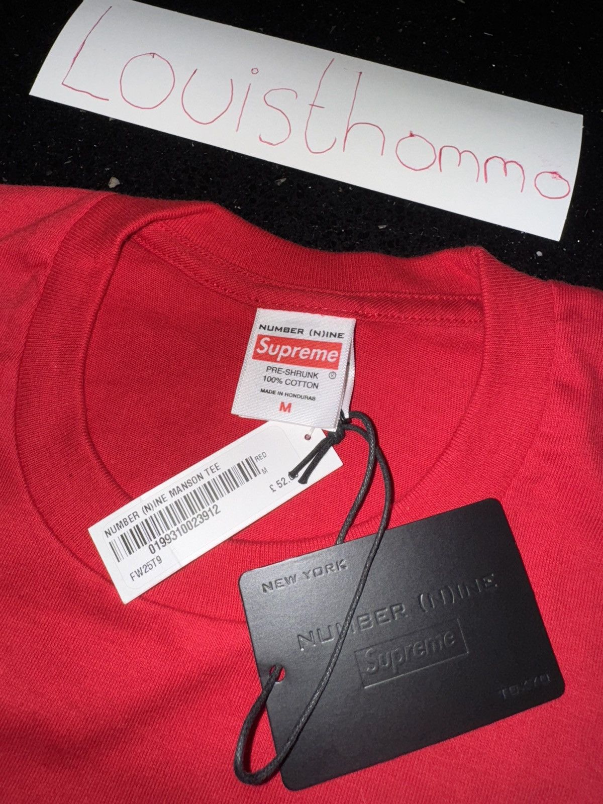Number (N)ine × Supreme Supreme®/Number (N)ine Manson Tee red Size US M / EU 48-50 / 2 - 7 Thumbnail