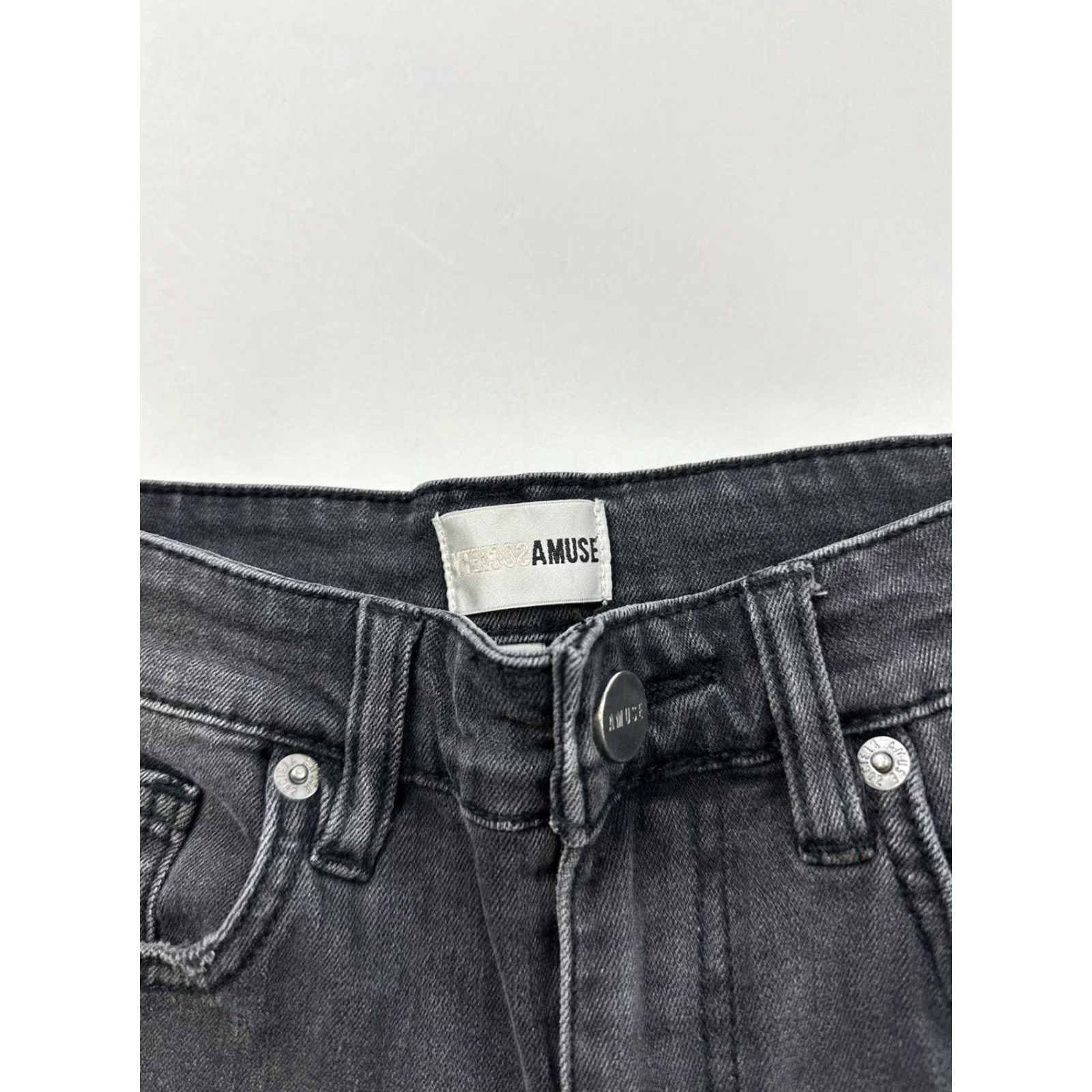 Vintage Amuse Society Jeans Women Black Skinny Distressed 25 Regular Women Size 42" / US 20 - 3 Thumbnail