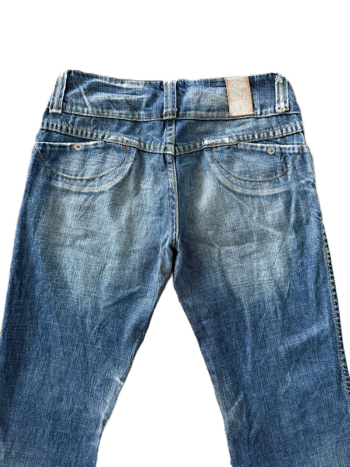 If Six Was Nine Super Flare Red Pepper Distress Denim Low Rise Size US 31 - 6 Thumbnail