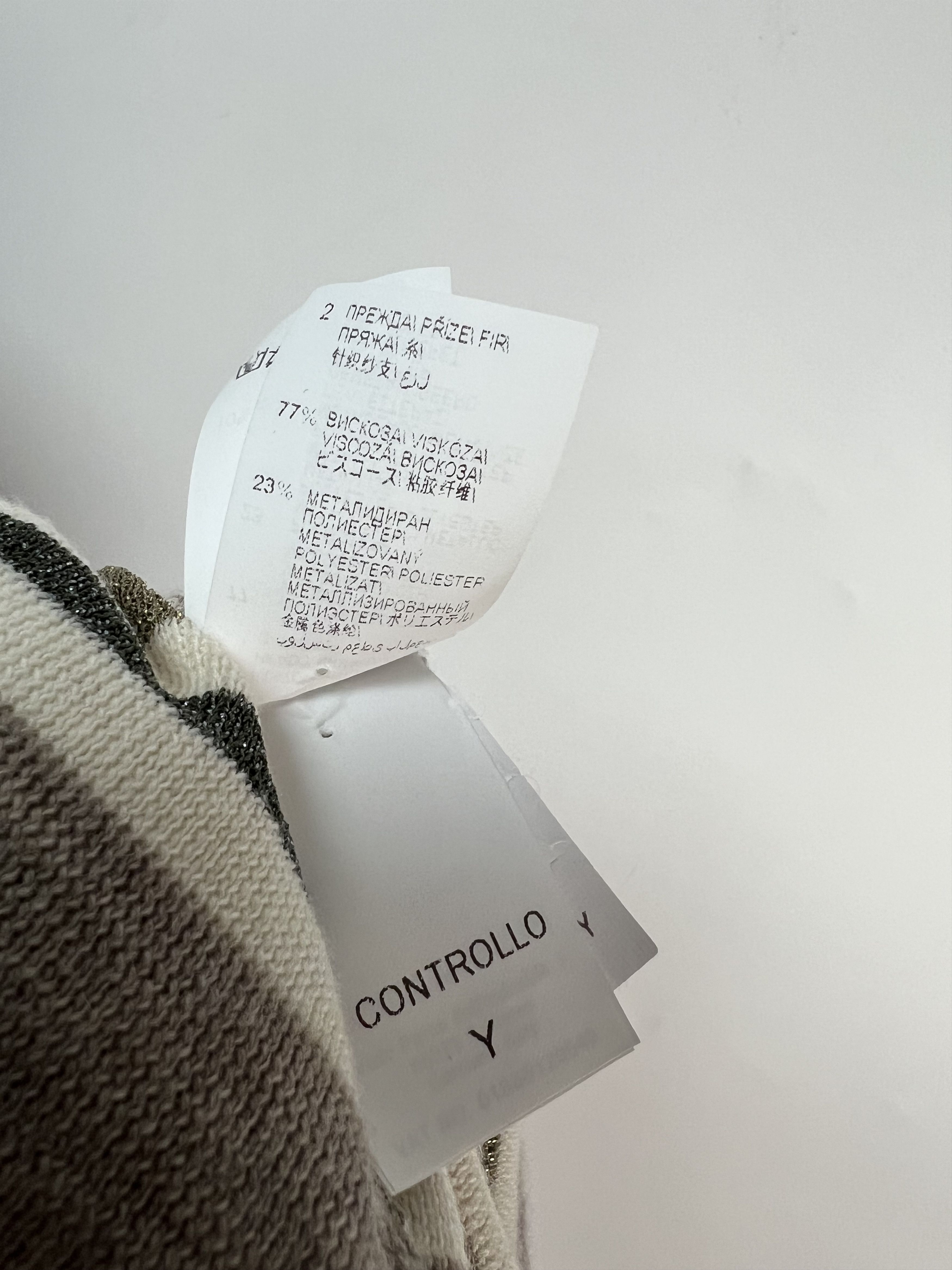 Brunello Cucinelli Brunello Cucinelli Wool Cashmere Striped V-Neck Sweater Size L / US 10 / IT 46 - 19 Thumbnail