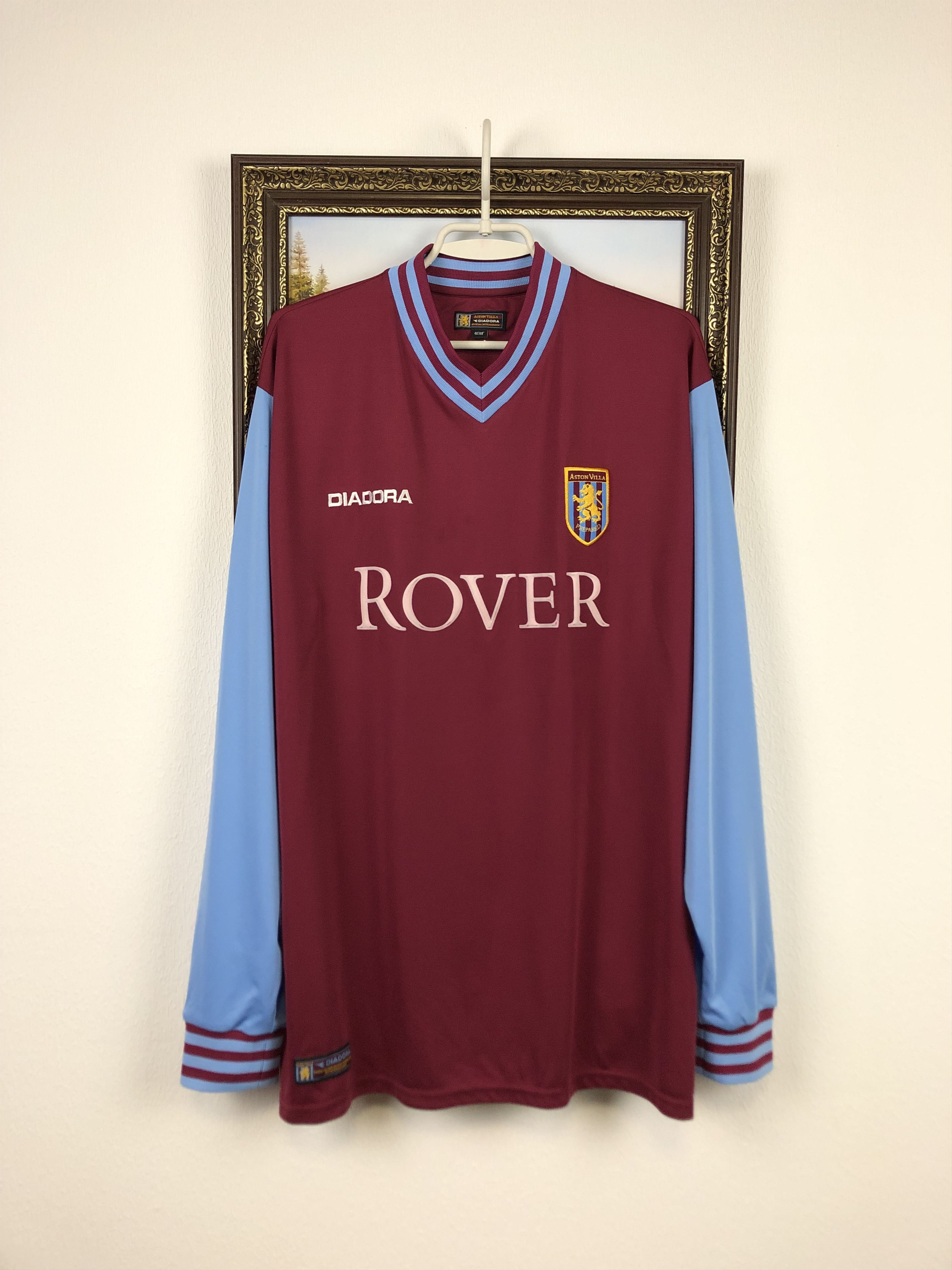 image of Soccer Jersey x Vintage Aston Villa Football Shirt 2002 Long Sleeve Jersey, Men's (Size 2XL)