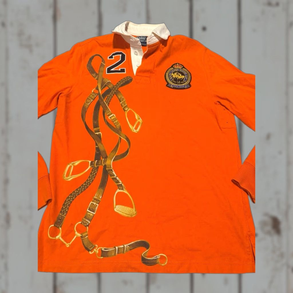 Polo Ralph Lauren Polo Ralph Lauren Equestrian Polo Men Pullover Orange Long Sleeve Size M Embroidered Vintage Size US M / EU 48-50 / 2 - 1 Thumbnail